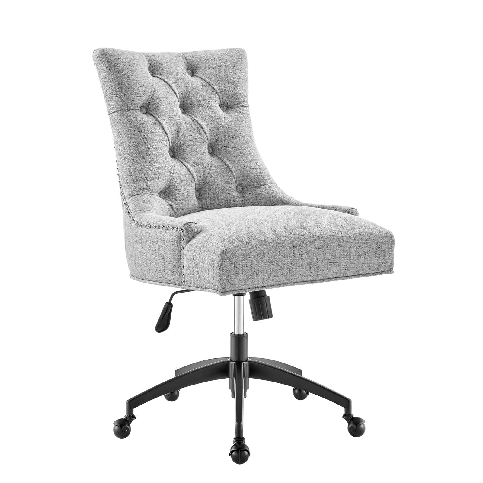 Modway Task Chairs - Regent Tufted Fabric Office Chair Black Light Gray