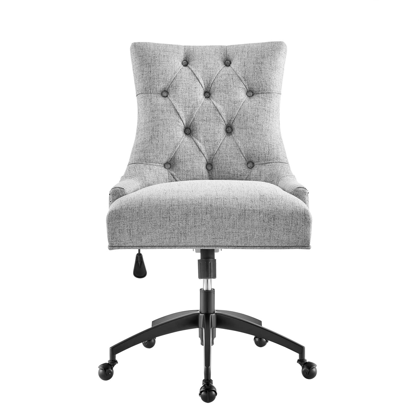 Modway Task Chairs - Regent Tufted Fabric Office Chair Black Light Gray