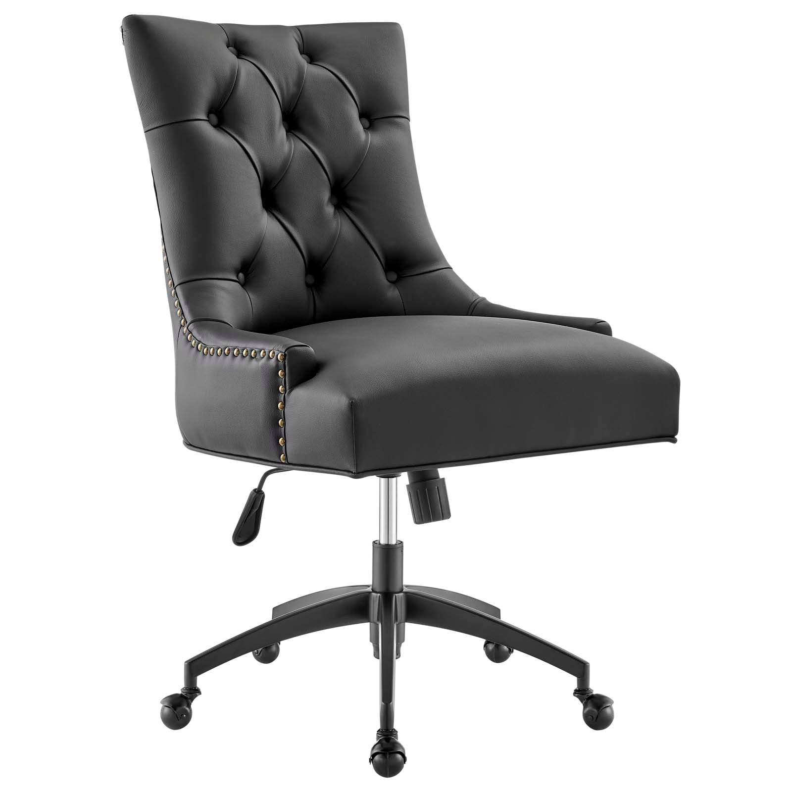 Modway Task Chairs - Regent Tufted Vegan Leather Office Chair Black Black