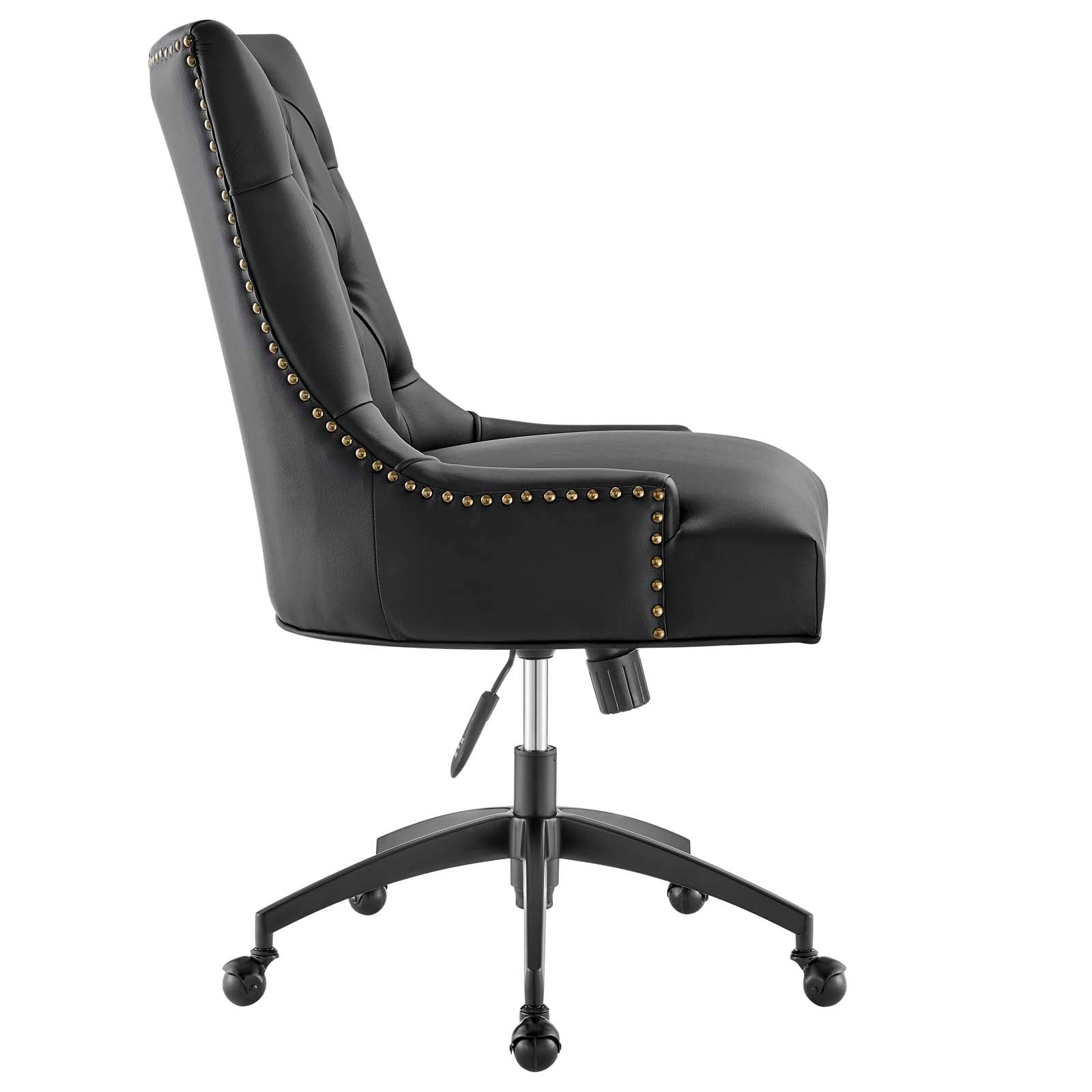 Modway Task Chairs - Regent Tufted Vegan Leather Office Chair Black Black
