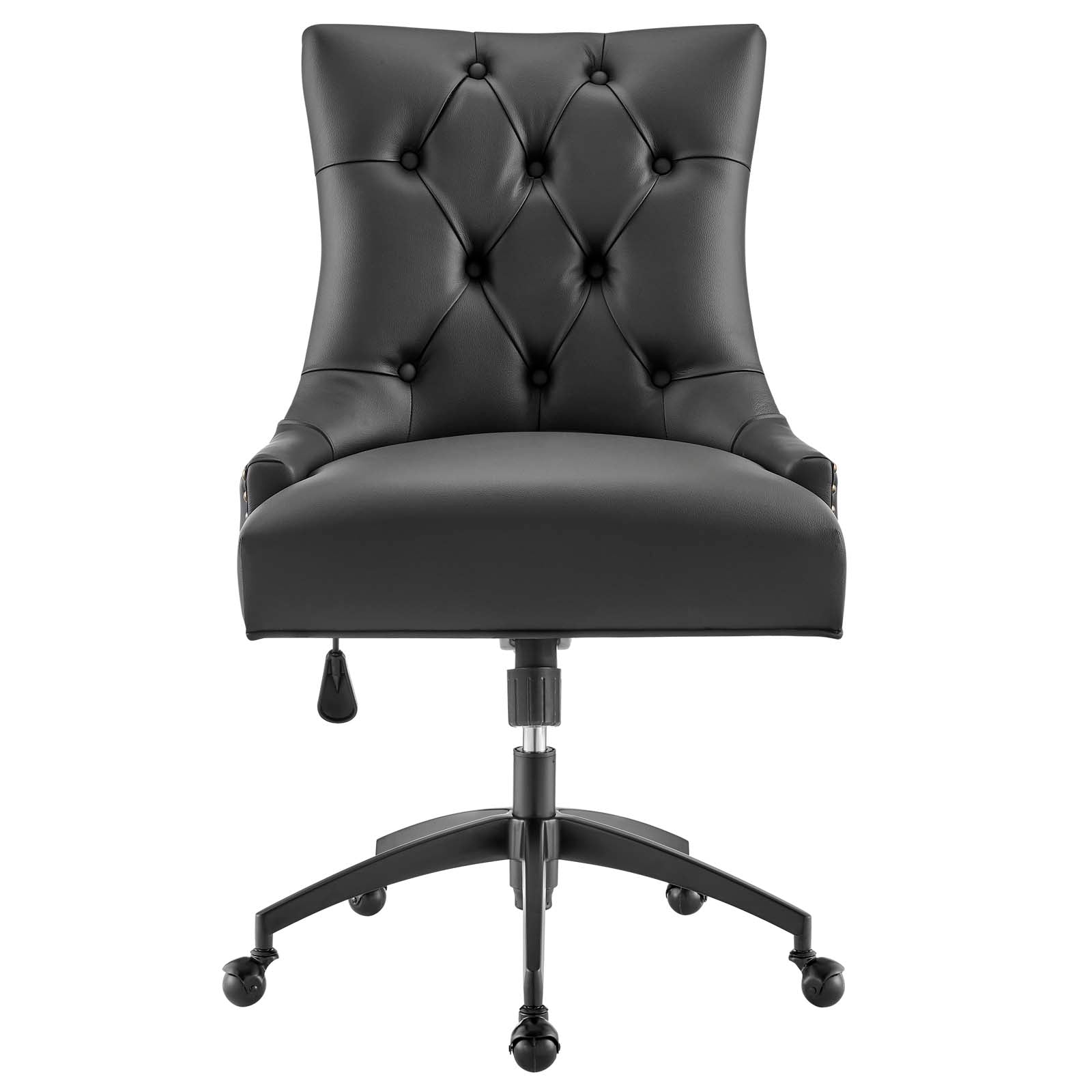 Modway Task Chairs - Regent Tufted Vegan Leather Office Chair Black Black
