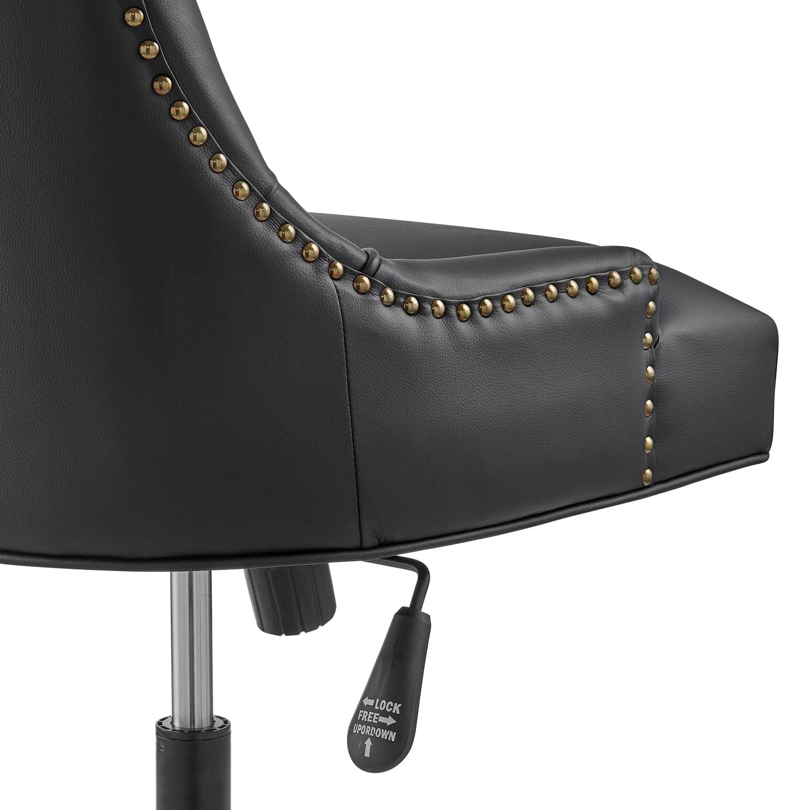Black leather sales tufted office chair