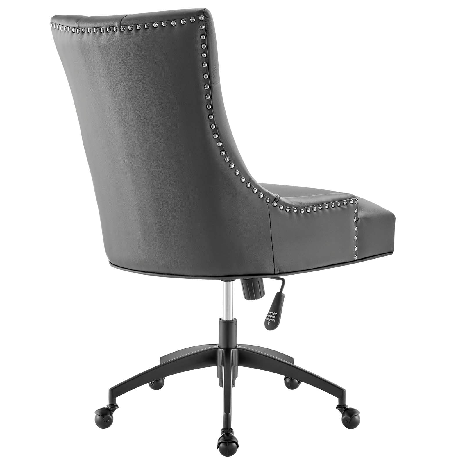 Modway Task Chairs - Regent Tufted Vegan Leather Office Chair Black Gray