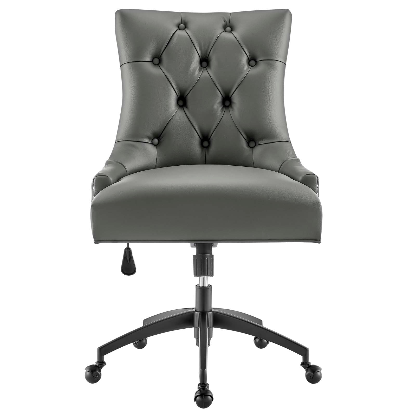 Modway Task Chairs - Regent Tufted Vegan Leather Office Chair Black Gray