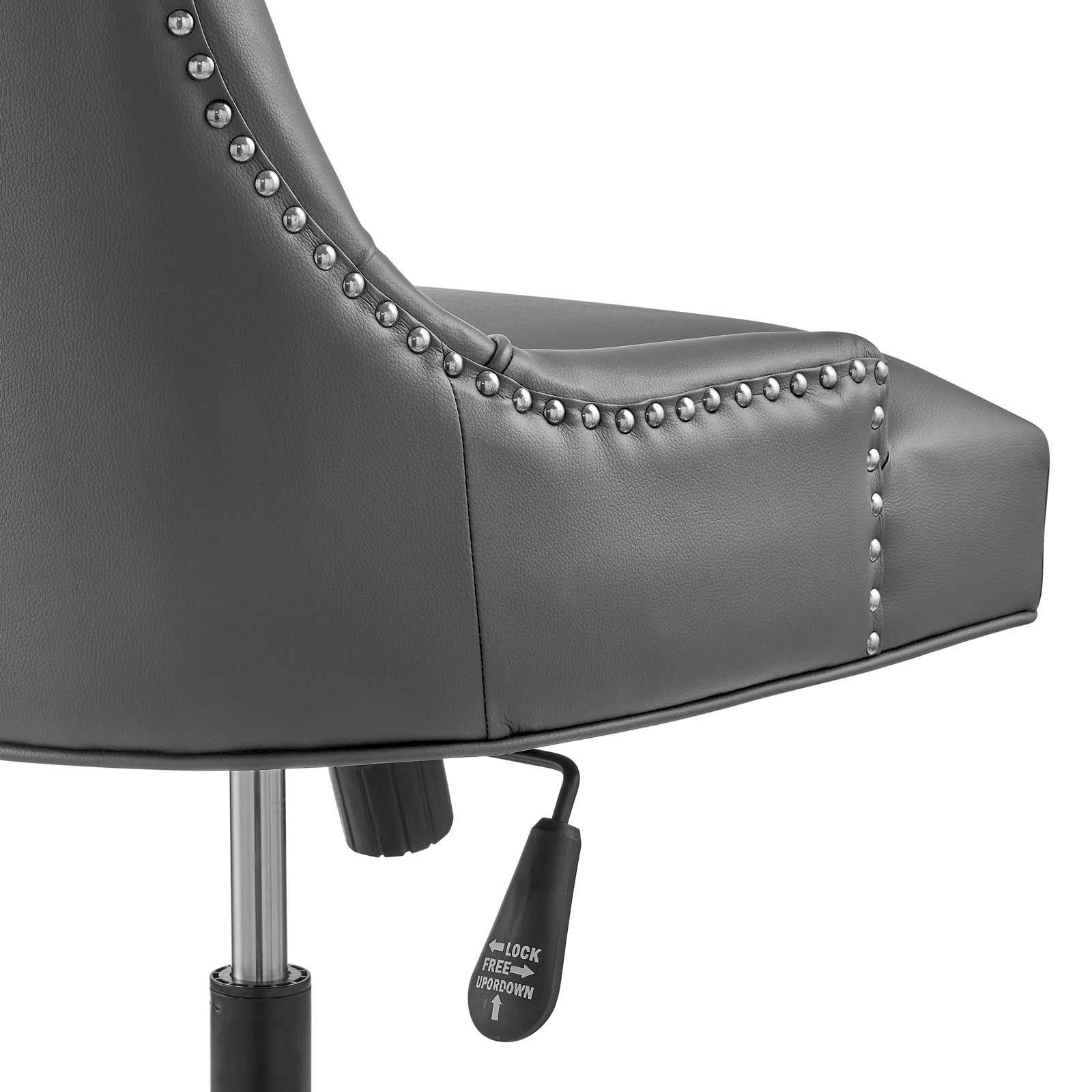 Modway Task Chairs - Regent Tufted Vegan Leather Office Chair Black Gray