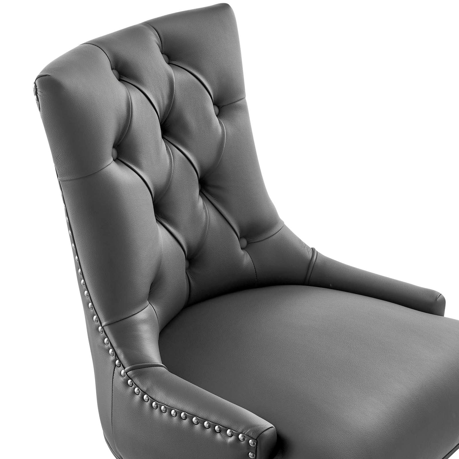 Modway Task Chairs - Regent Tufted Vegan Leather Office Chair Black Gray