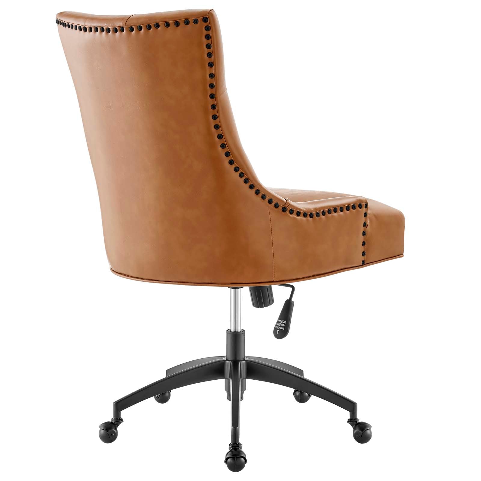 Modway Task Chairs - Regent Tufted Vegan Leather Office Chair Black Tan