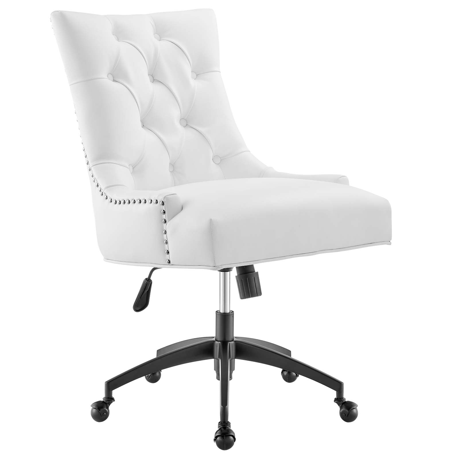 Modway Task Chairs - Regent Tufted Vegan Leather Office Chair Black White