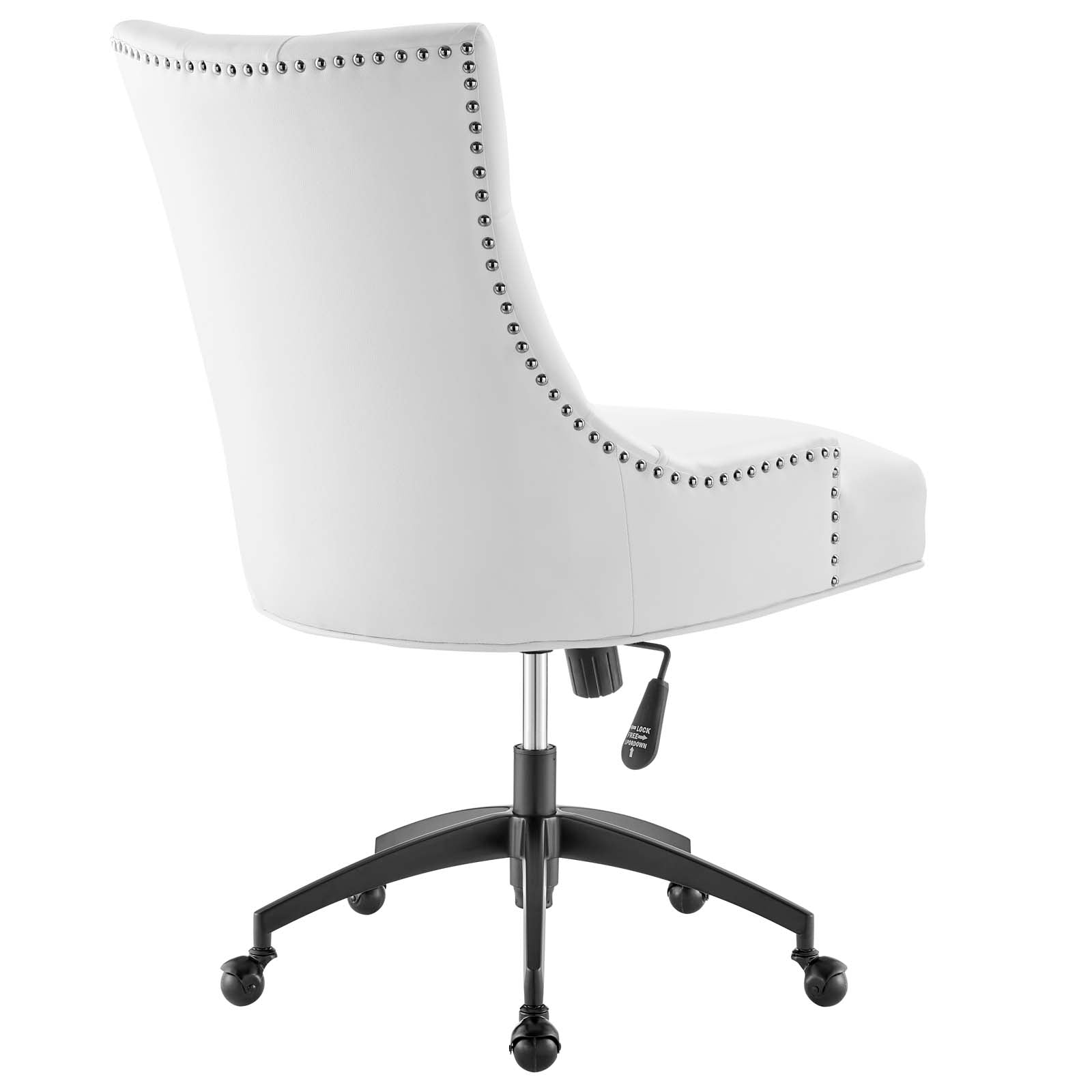 Modway Task Chairs - Regent Tufted Vegan Leather Office Chair Black White