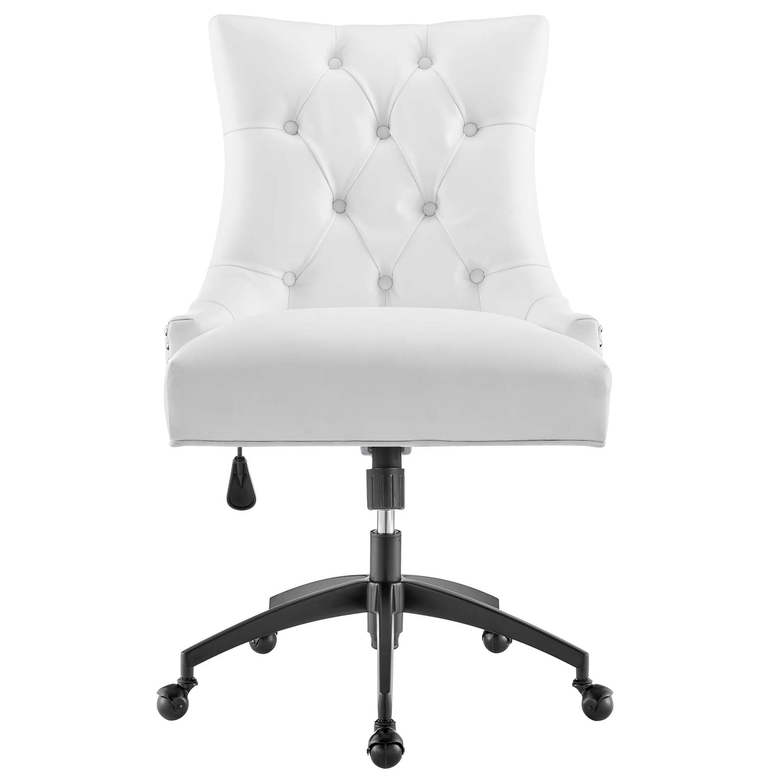 Modway Task Chairs - Regent Tufted Vegan Leather Office Chair Black White