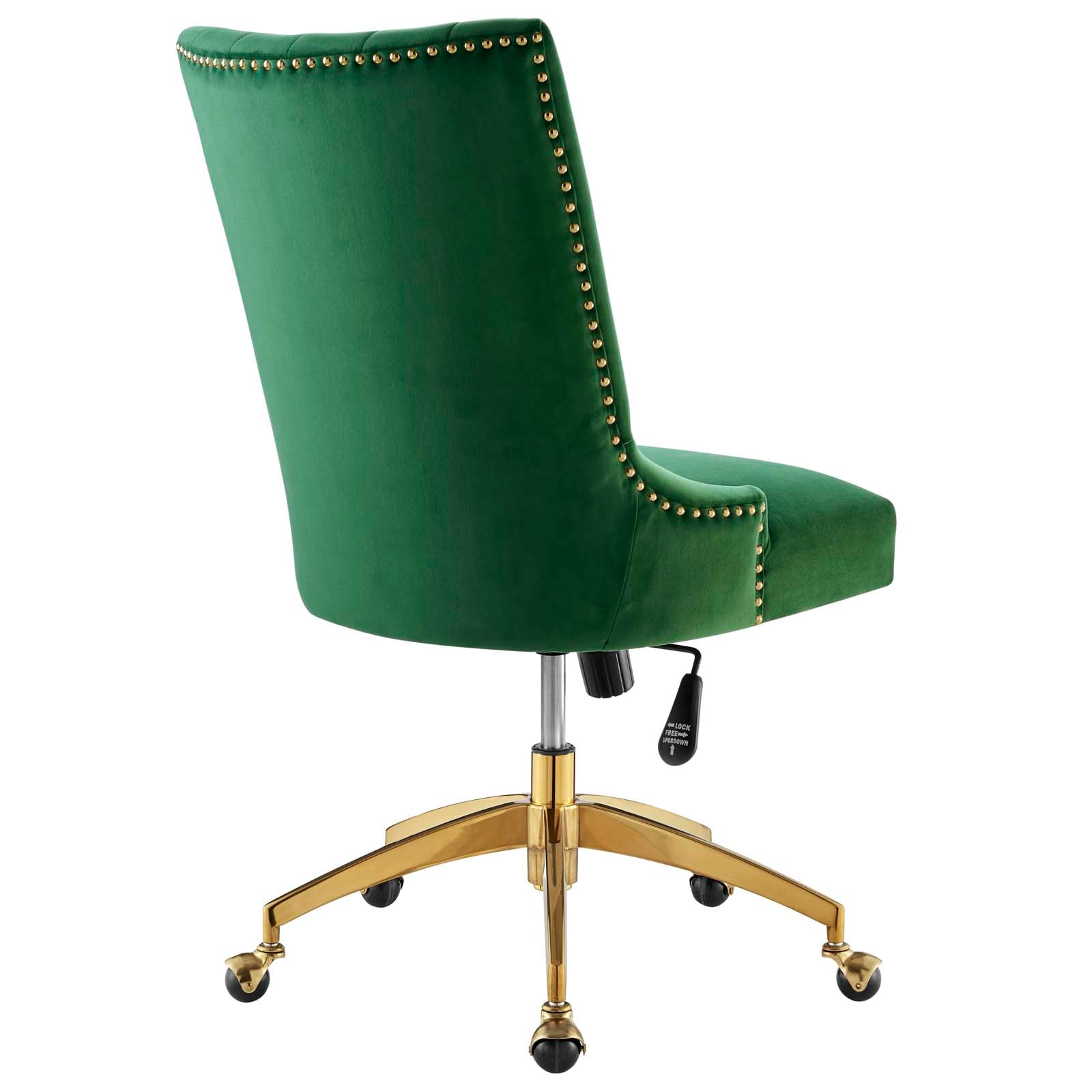 Modway Task Chairs - Empower Channel Tufted Performance Velvet Office Chair Gold Emerald