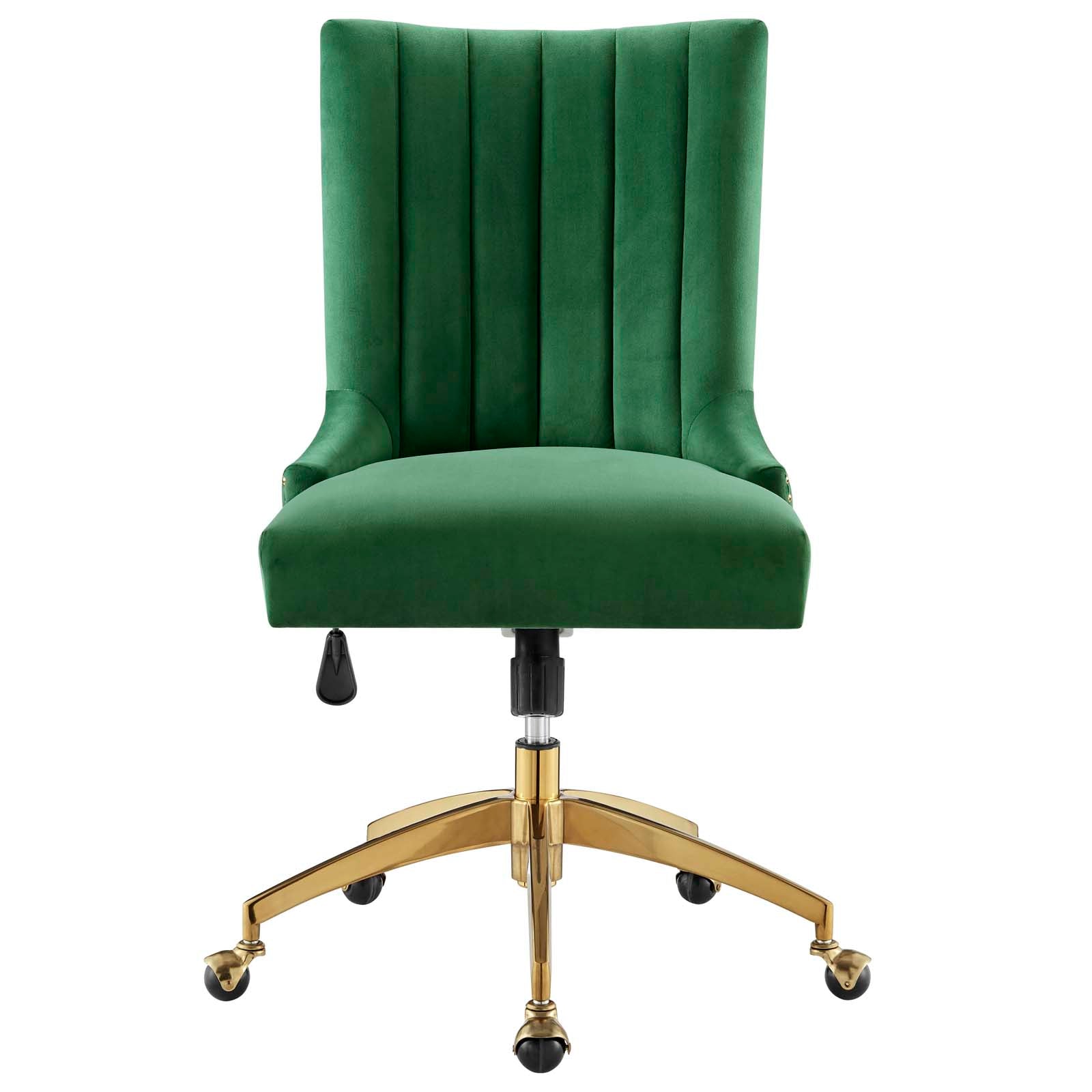 Modway Task Chairs - Empower Channel Tufted Performance Velvet Office Chair Gold Emerald