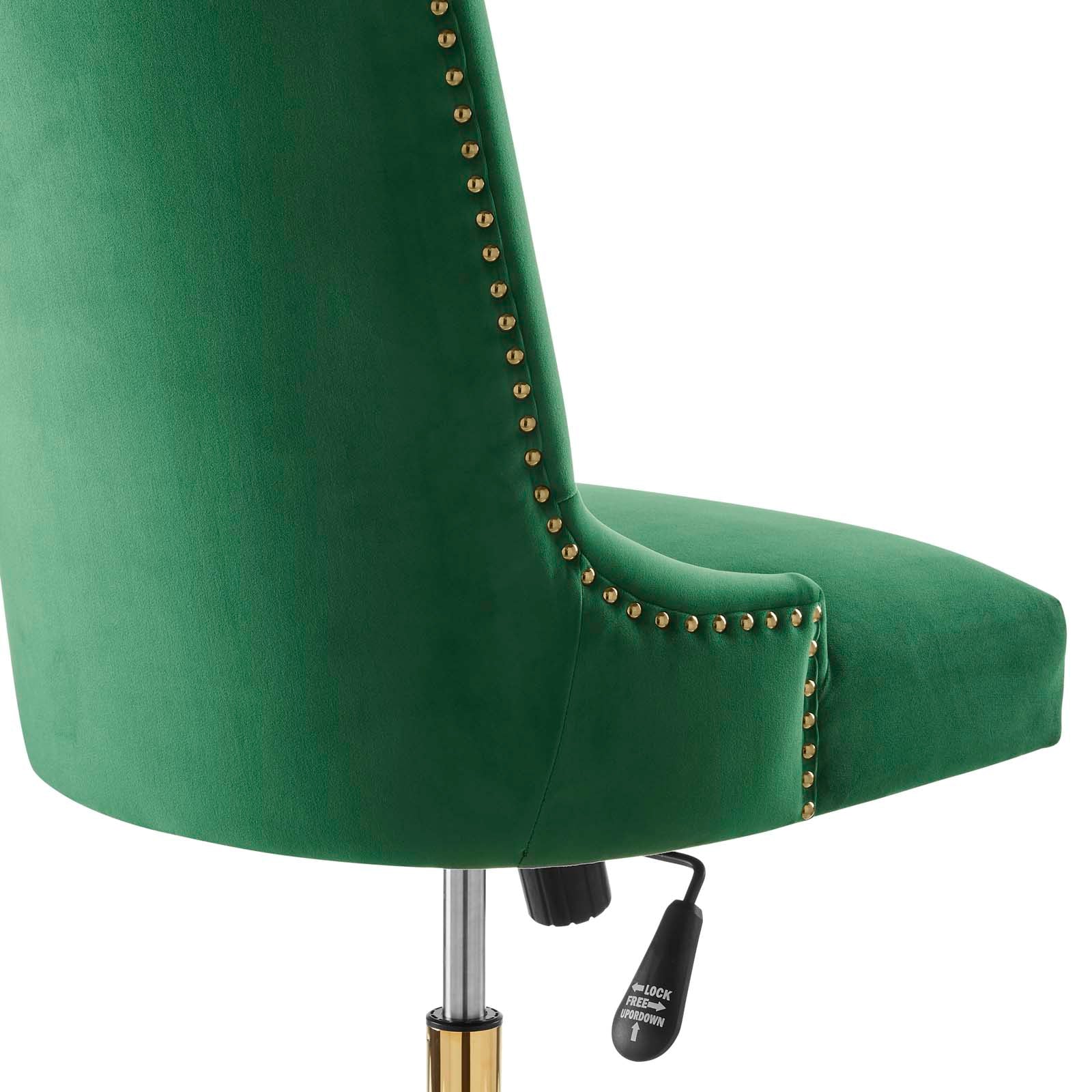 Modway Task Chairs - Empower Channel Tufted Performance Velvet Office Chair Gold Emerald