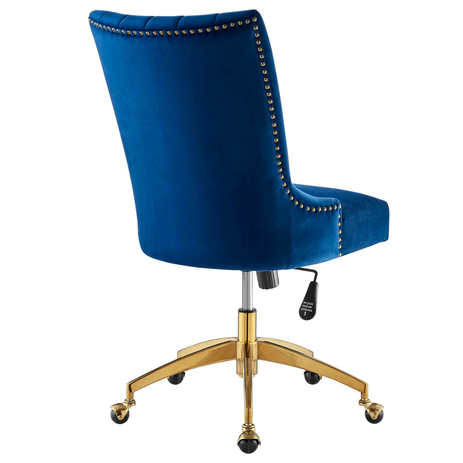 Modway Task Chairs - Empower Channel Tufted Performance Velvet Office Chair Gold Navy