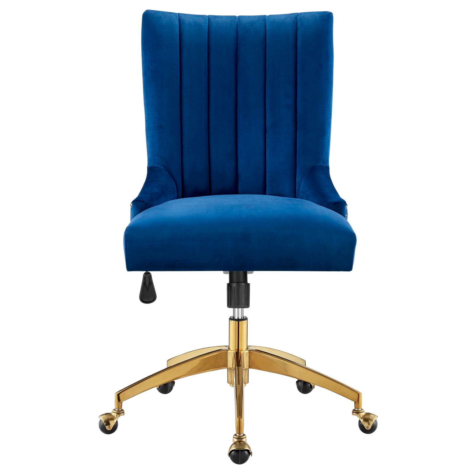 Modway Task Chairs - Empower Channel Tufted Performance Velvet Office Chair Gold Navy