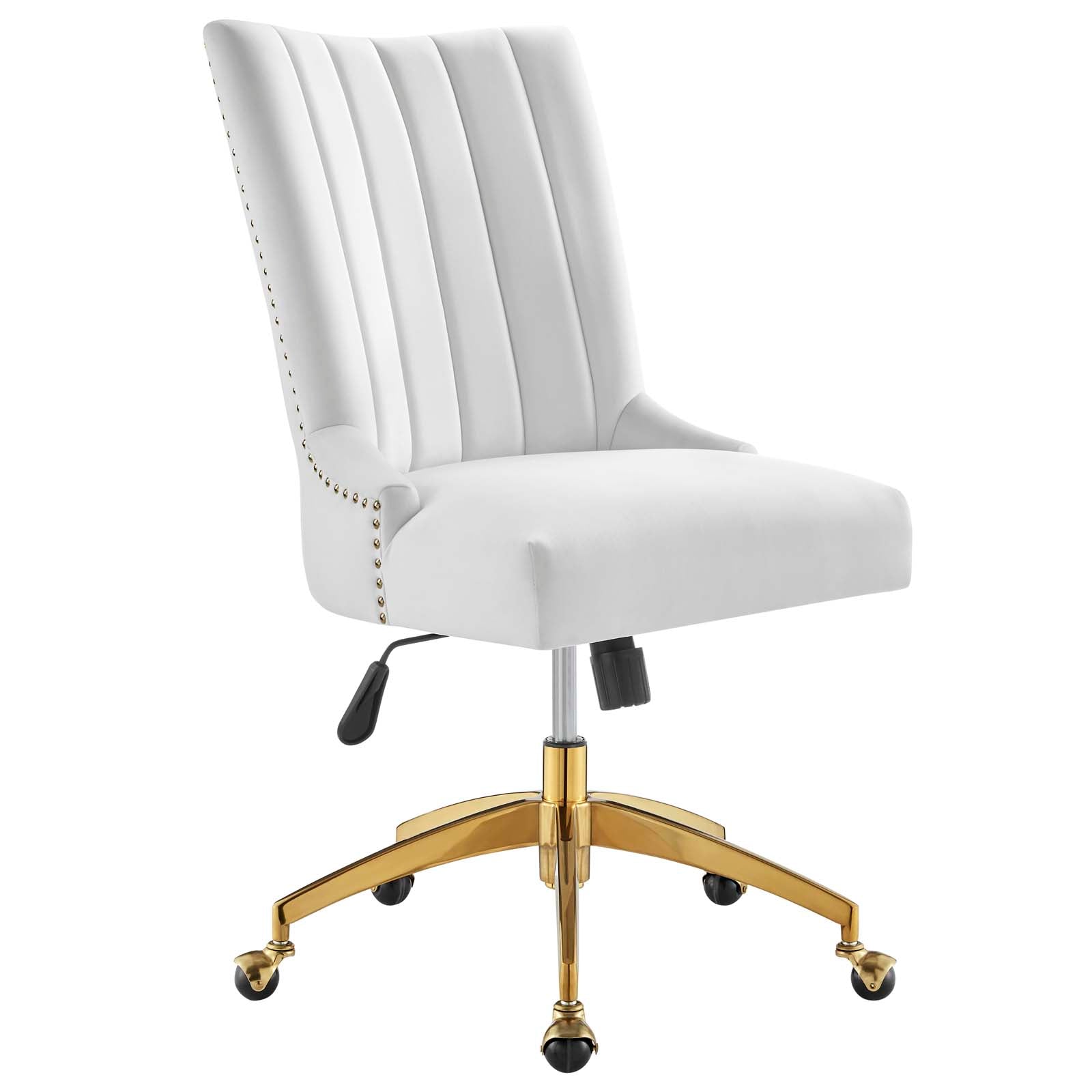 Modway Task Chairs - Empower Channel Tufted Performance Velvet Office Chair Gold White