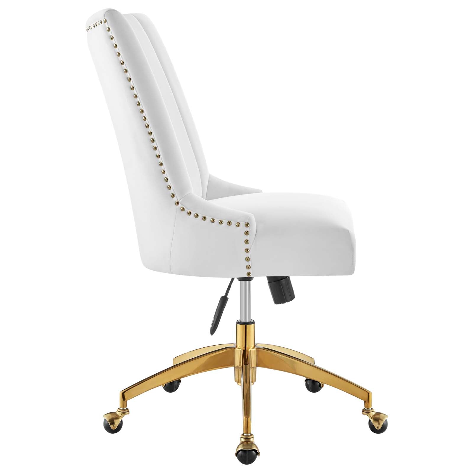 Modway Task Chairs - Empower Channel Tufted Performance Velvet Office Chair Gold White