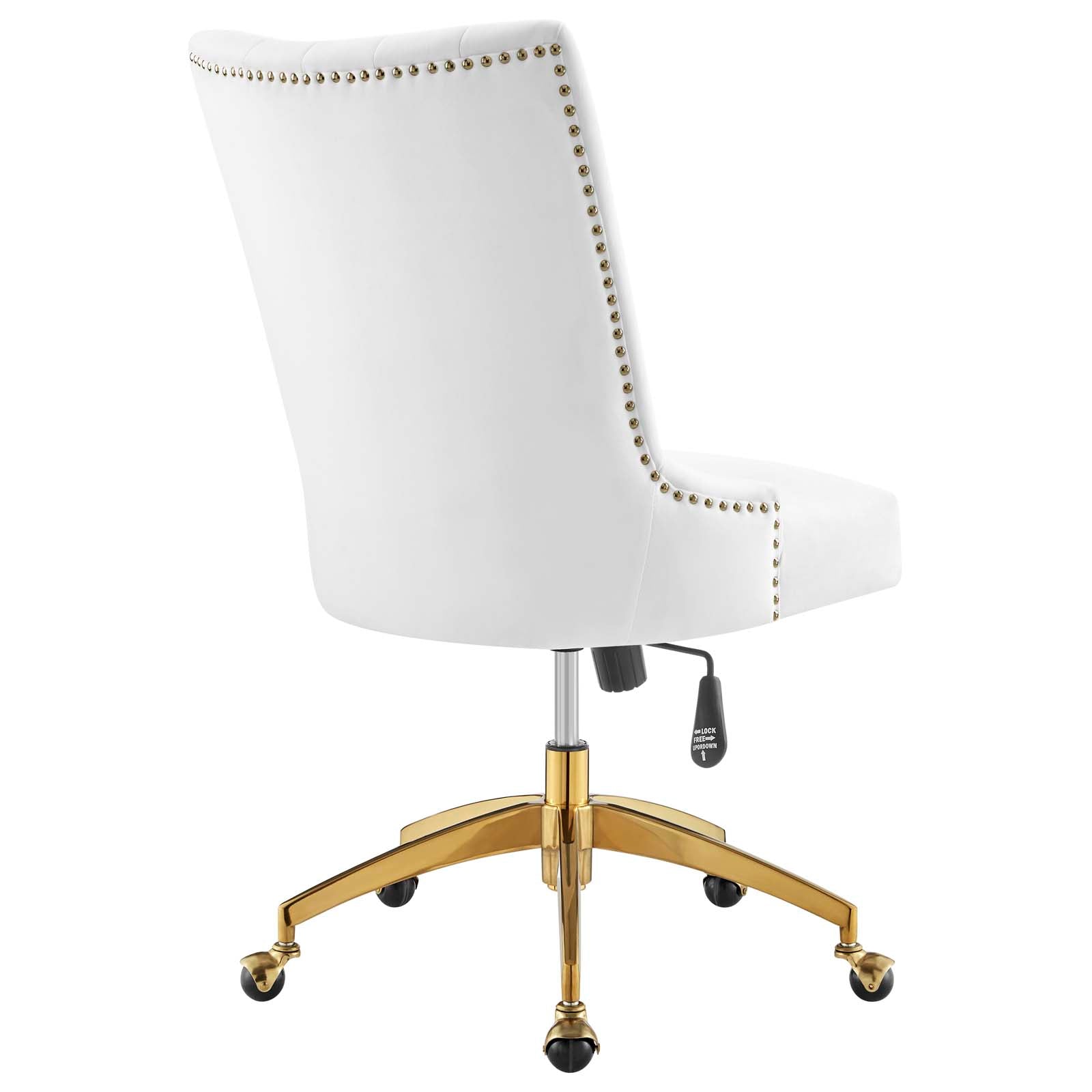 Modway Task Chairs - Empower Channel Tufted Performance Velvet Office Chair Gold White