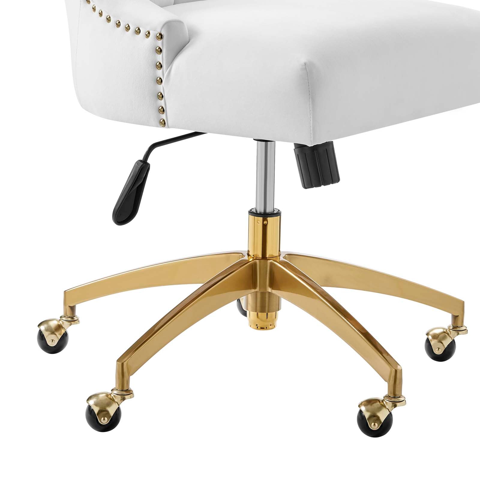 Modway Task Chairs - Empower Channel Tufted Performance Velvet Office Chair Gold White
