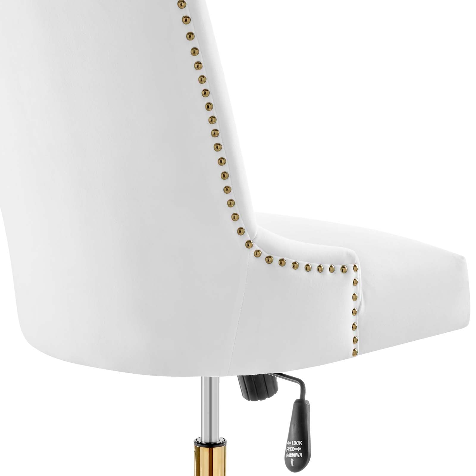 Modway Task Chairs - Empower Channel Tufted Performance Velvet Office Chair Gold White