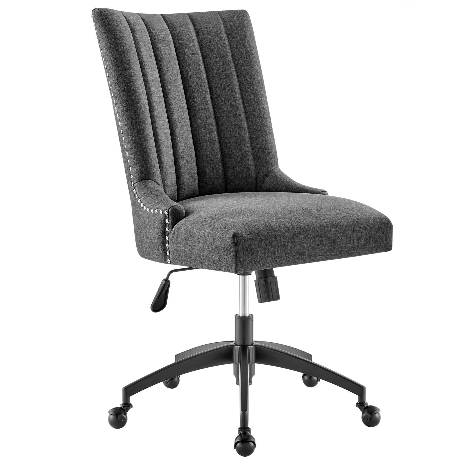Modway Task Chairs - Empower Channel Tufted Fabric Office Chair Black Gray