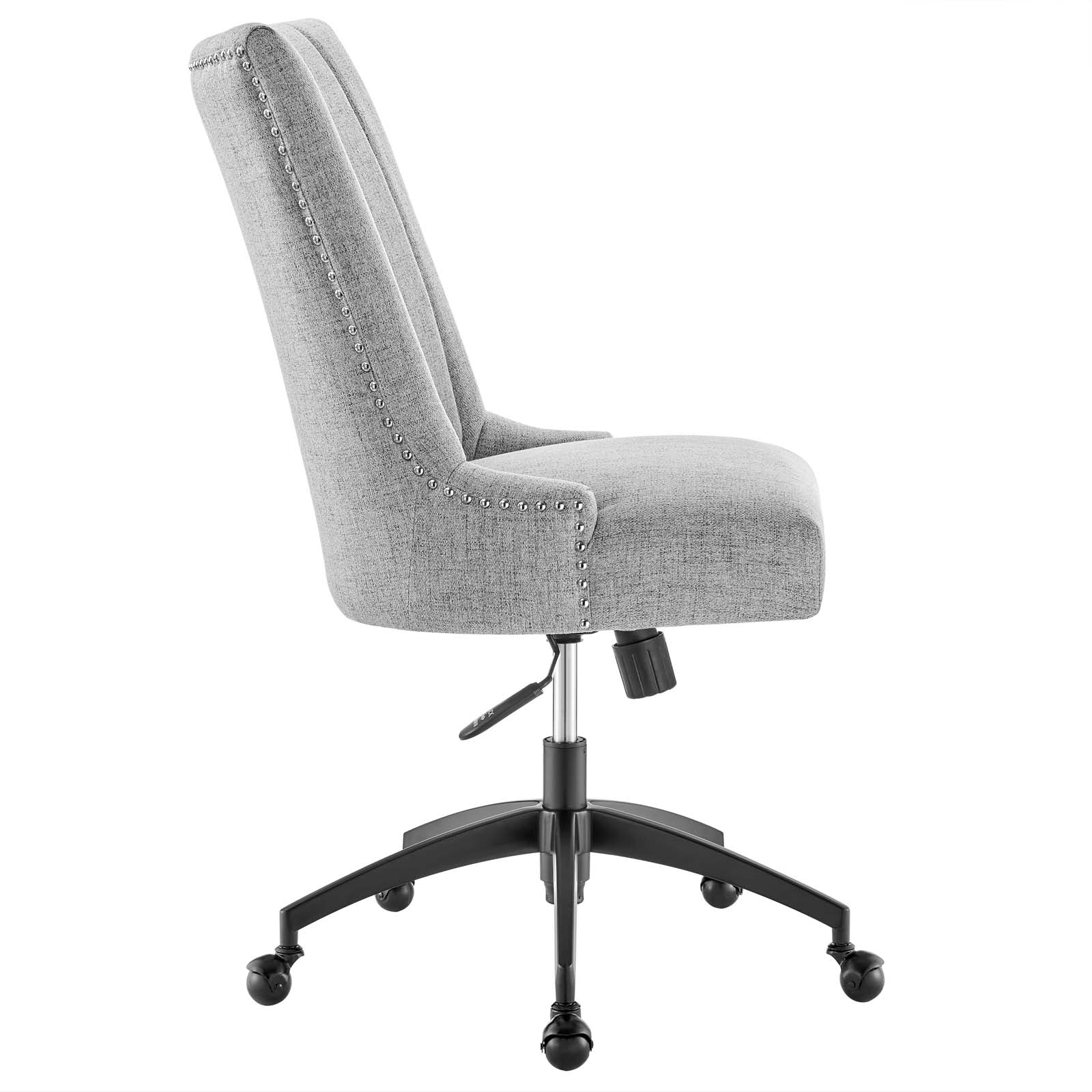 Modway Task Chairs - Empower Channel Tufted Fabric Office Chair Black Light Gray