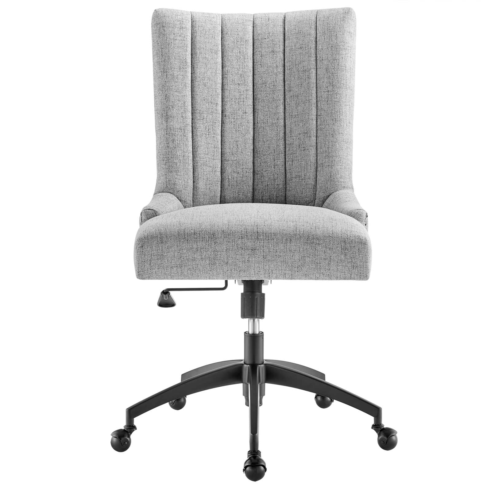 Modway Task Chairs - Empower Channel Tufted Fabric Office Chair Black Light Gray