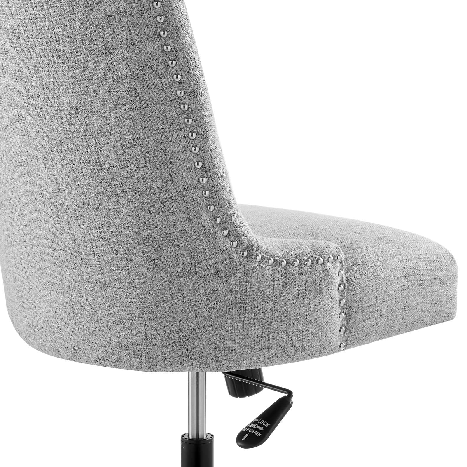 Modway Task Chairs - Empower Channel Tufted Fabric Office Chair Black Light Gray