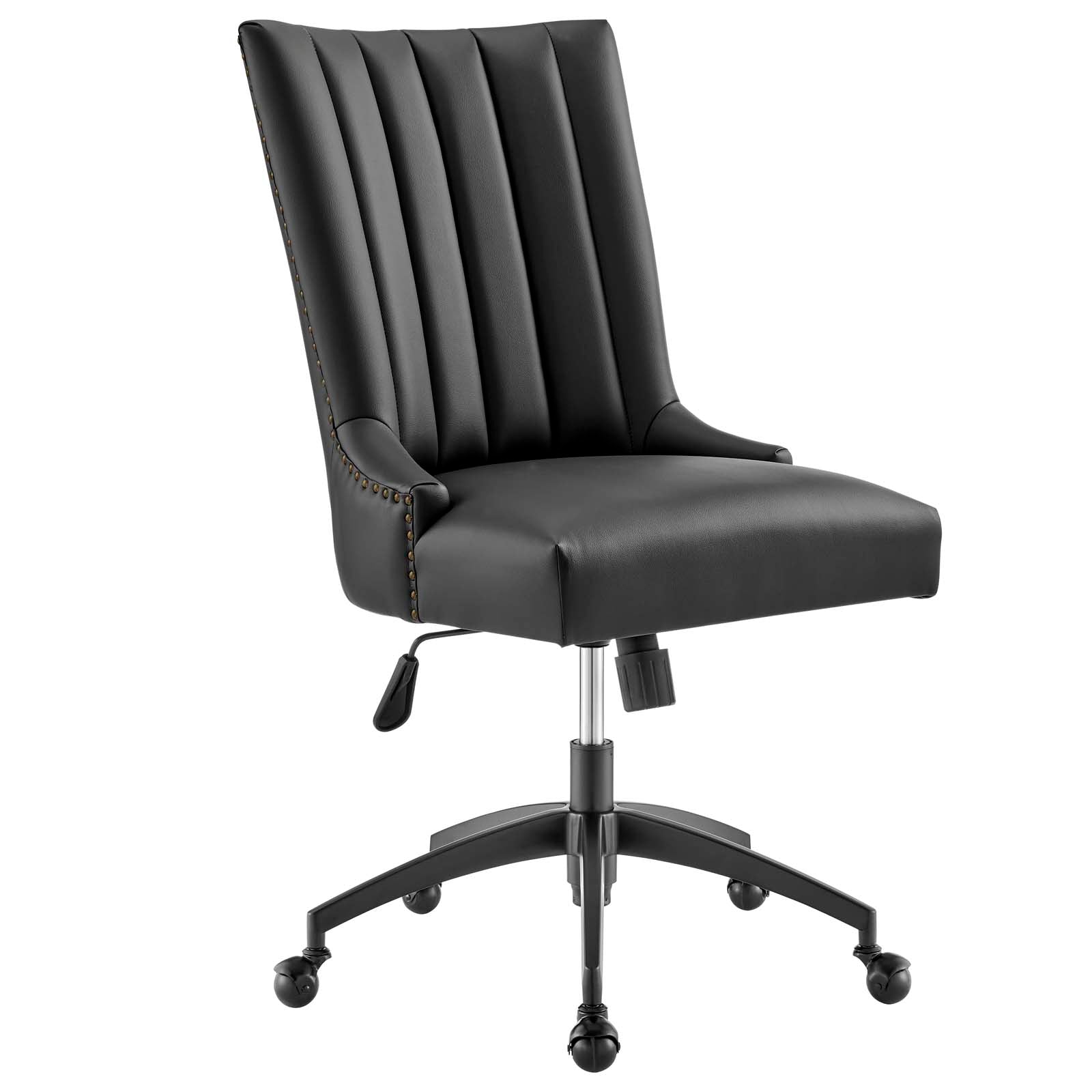 Modway Task Chairs - Empower Channel Tufted Vegan Leather Office Chair Black Black
