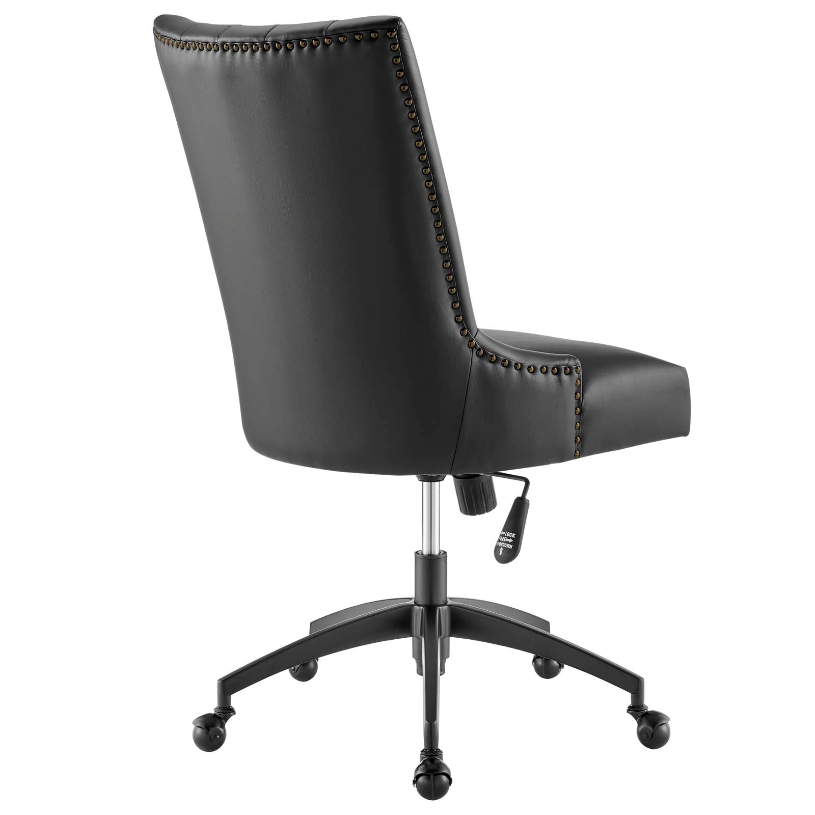 Modway Task Chairs - Empower Channel Tufted Vegan Leather Office Chair Black Black