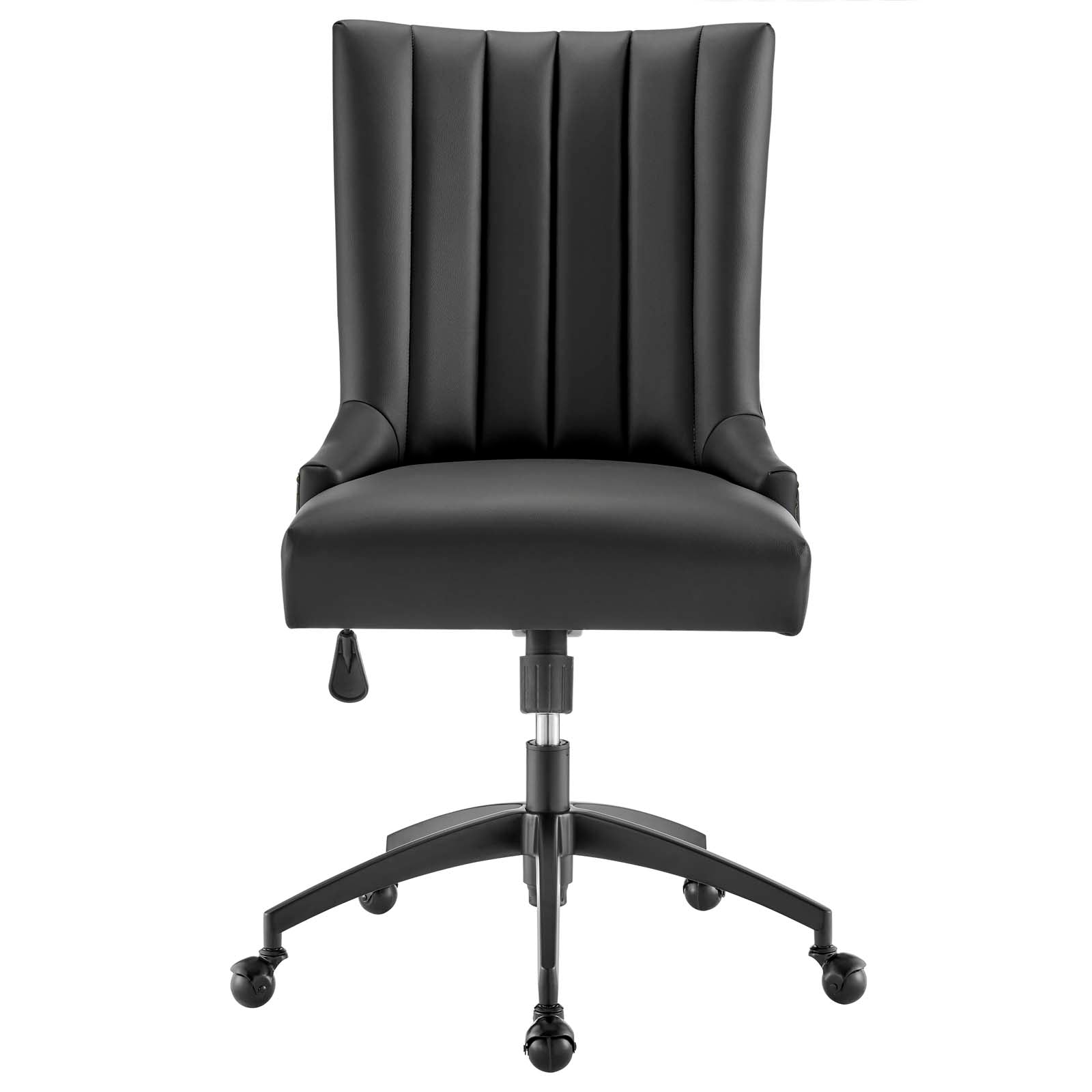 Modway Task Chairs - Empower Channel Tufted Vegan Leather Office Chair Black Black