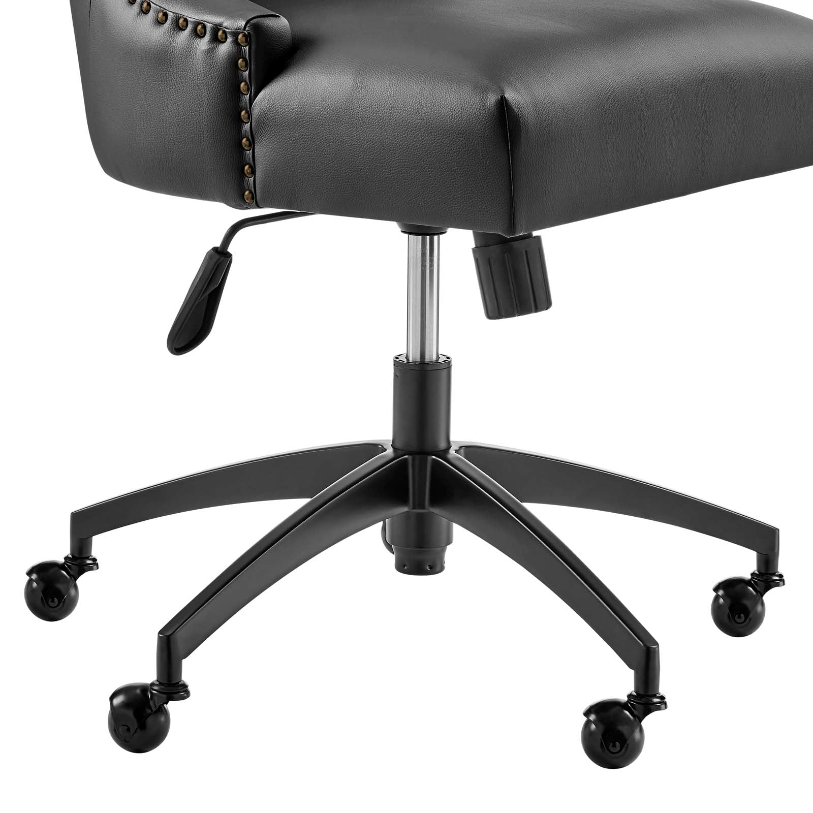 Modway Task Chairs - Empower Channel Tufted Vegan Leather Office Chair Black Black