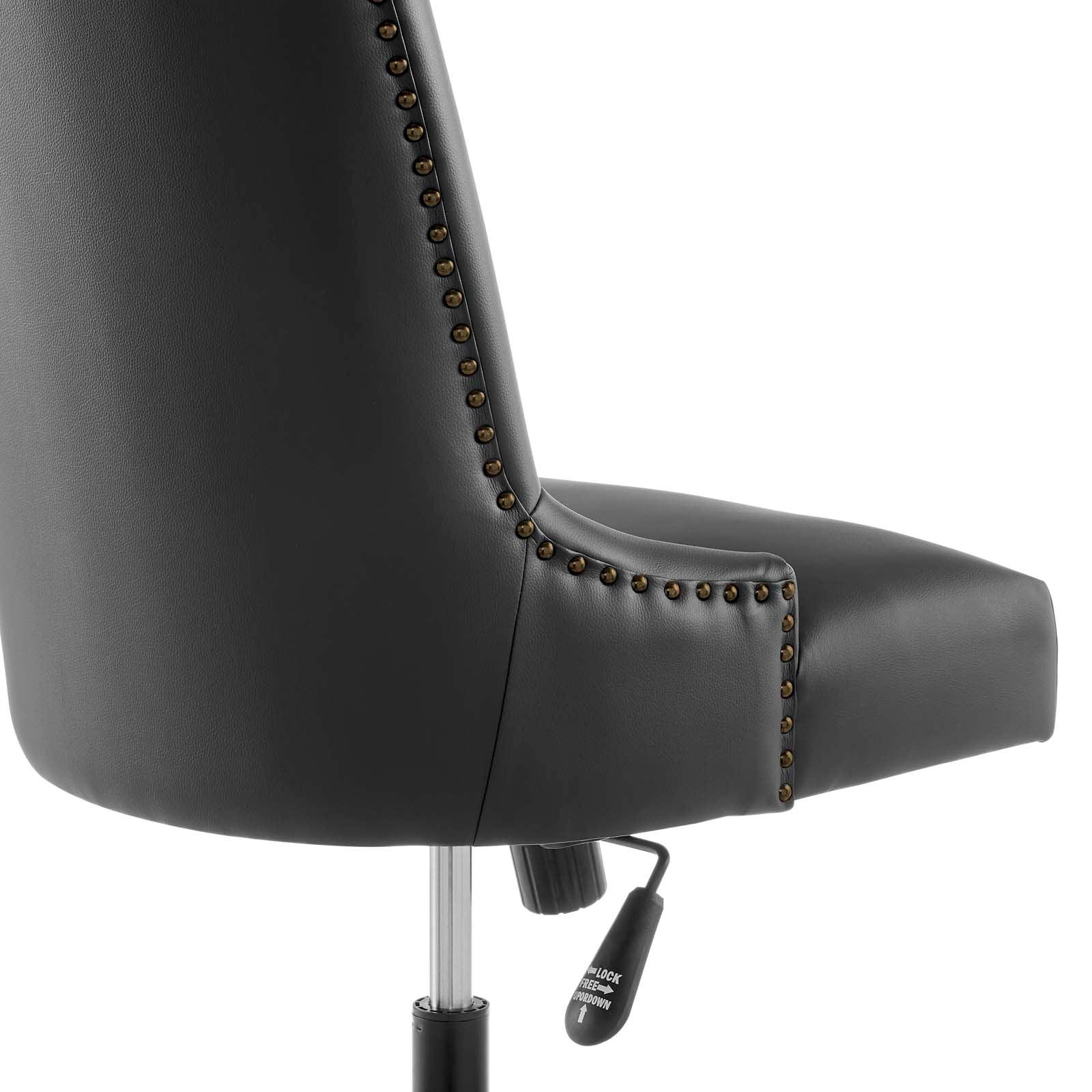Modway Task Chairs - Empower Channel Tufted Vegan Leather Office Chair Black Black