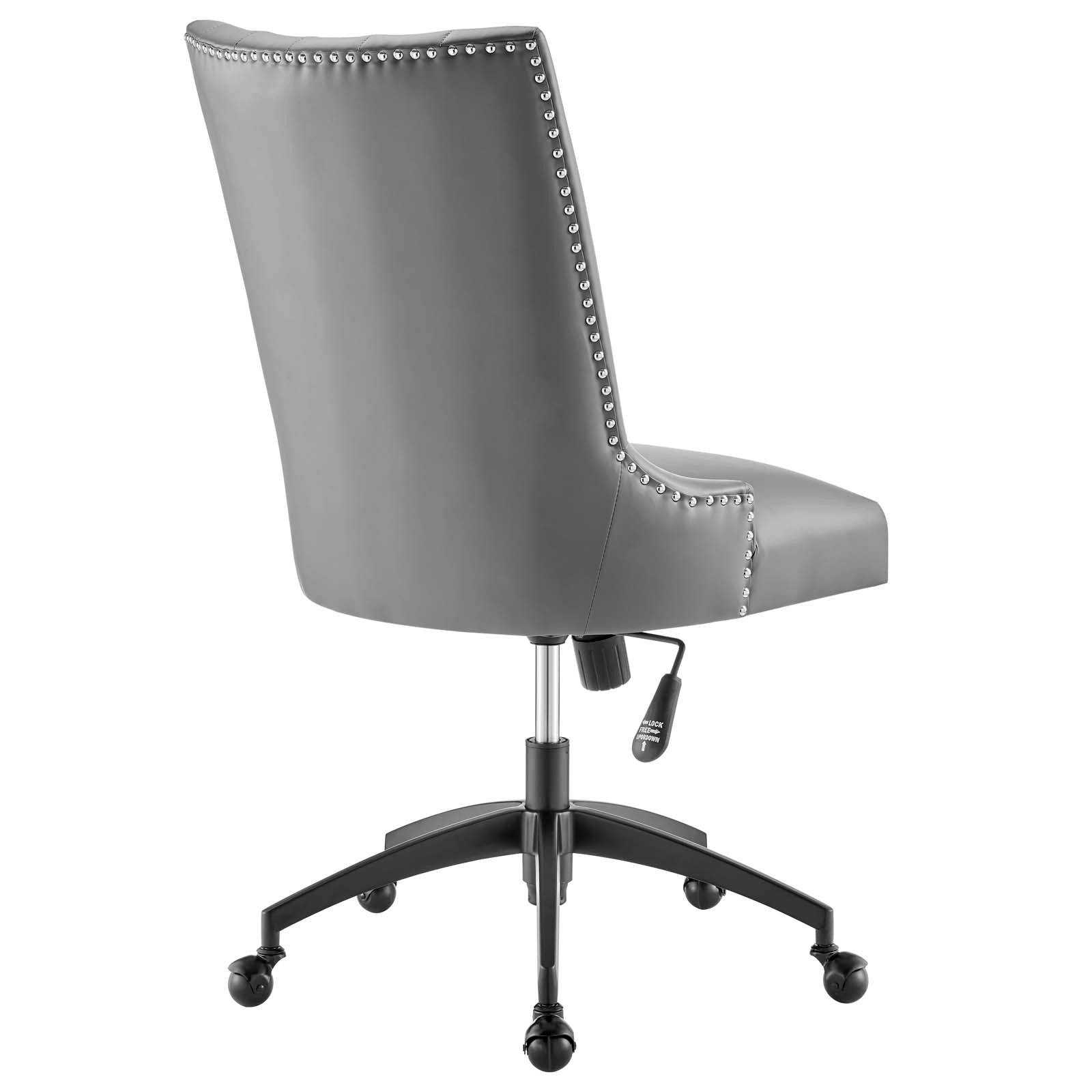Modway Task Chairs - Empower Channel Tufted Vegan Leather Office Chair Black Gray