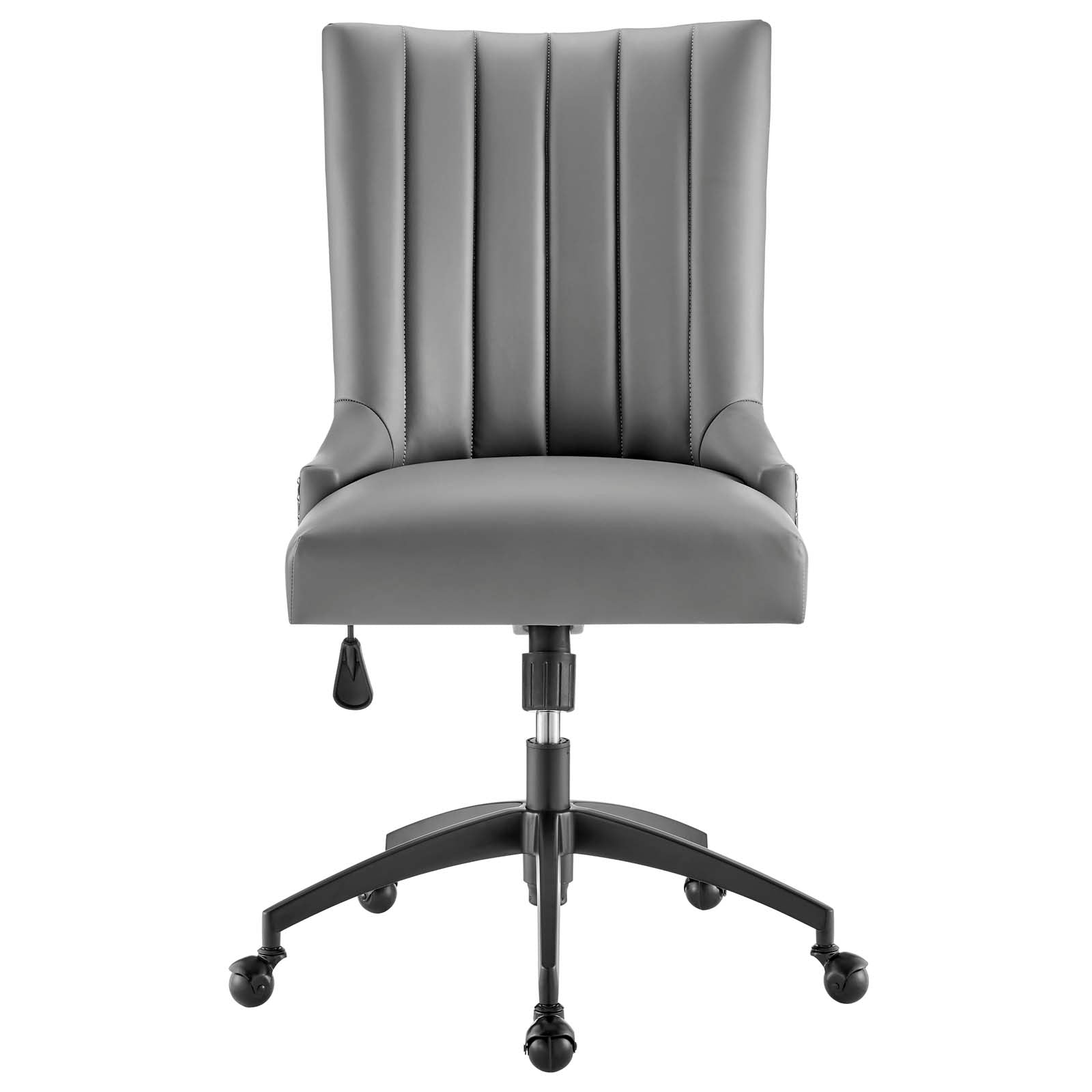 Modway Task Chairs - Empower Channel Tufted Vegan Leather Office Chair Black Gray