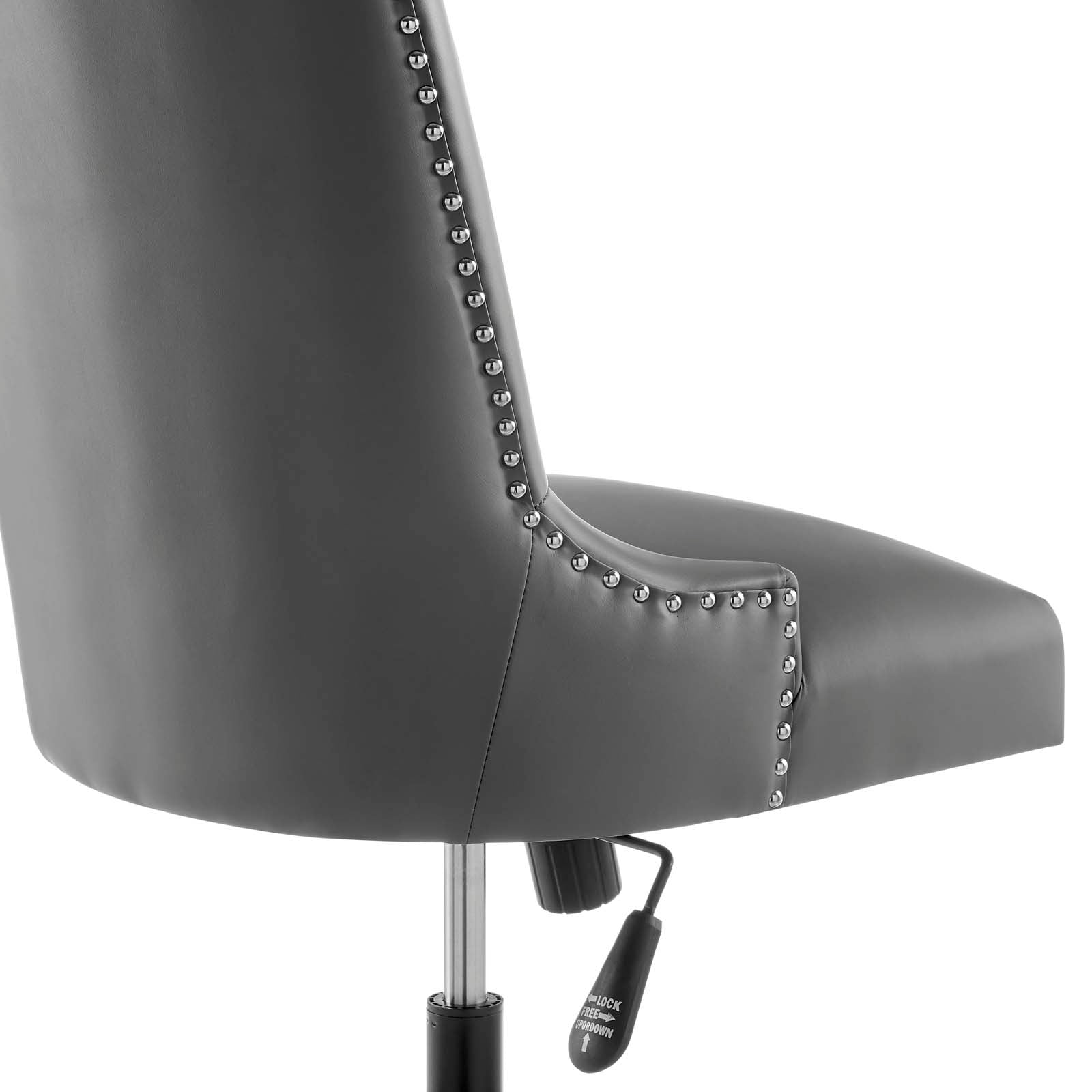 Modway Task Chairs - Empower Channel Tufted Vegan Leather Office Chair Black Gray