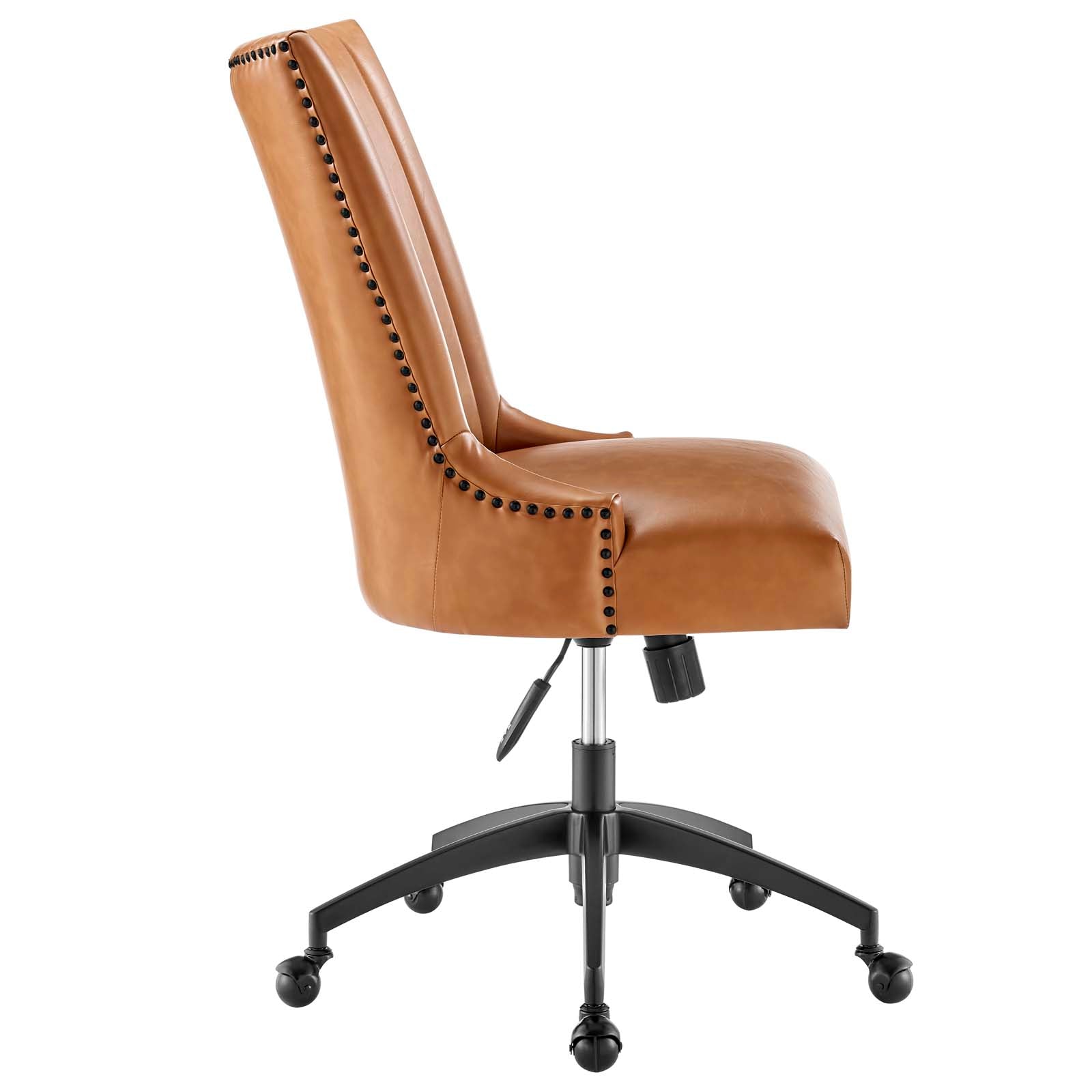 Modway Task Chairs - Empower Channel Tufted Vegan Leather Office Chair Black Tan