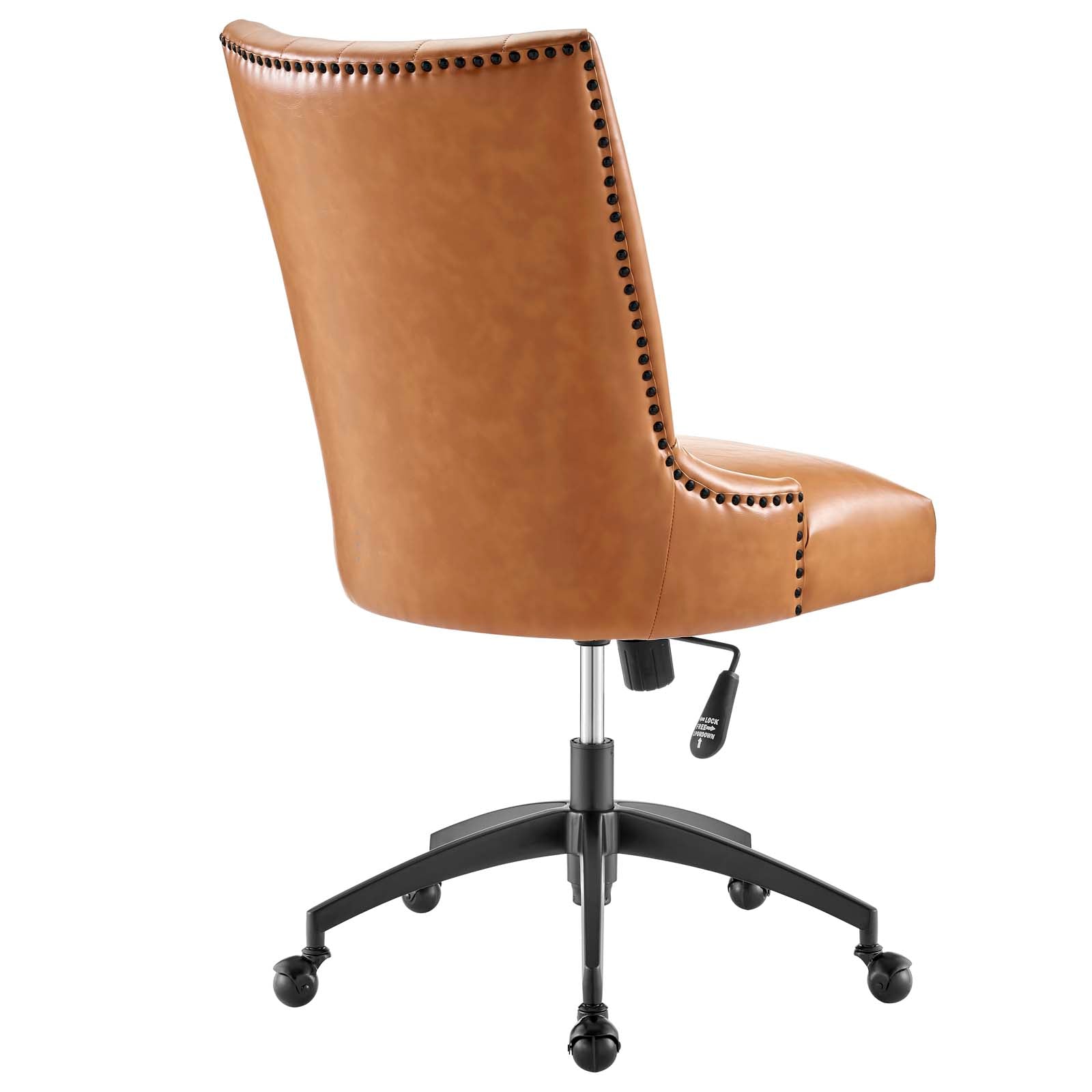 Modway Task Chairs - Empower Channel Tufted Vegan Leather Office Chair Black Tan