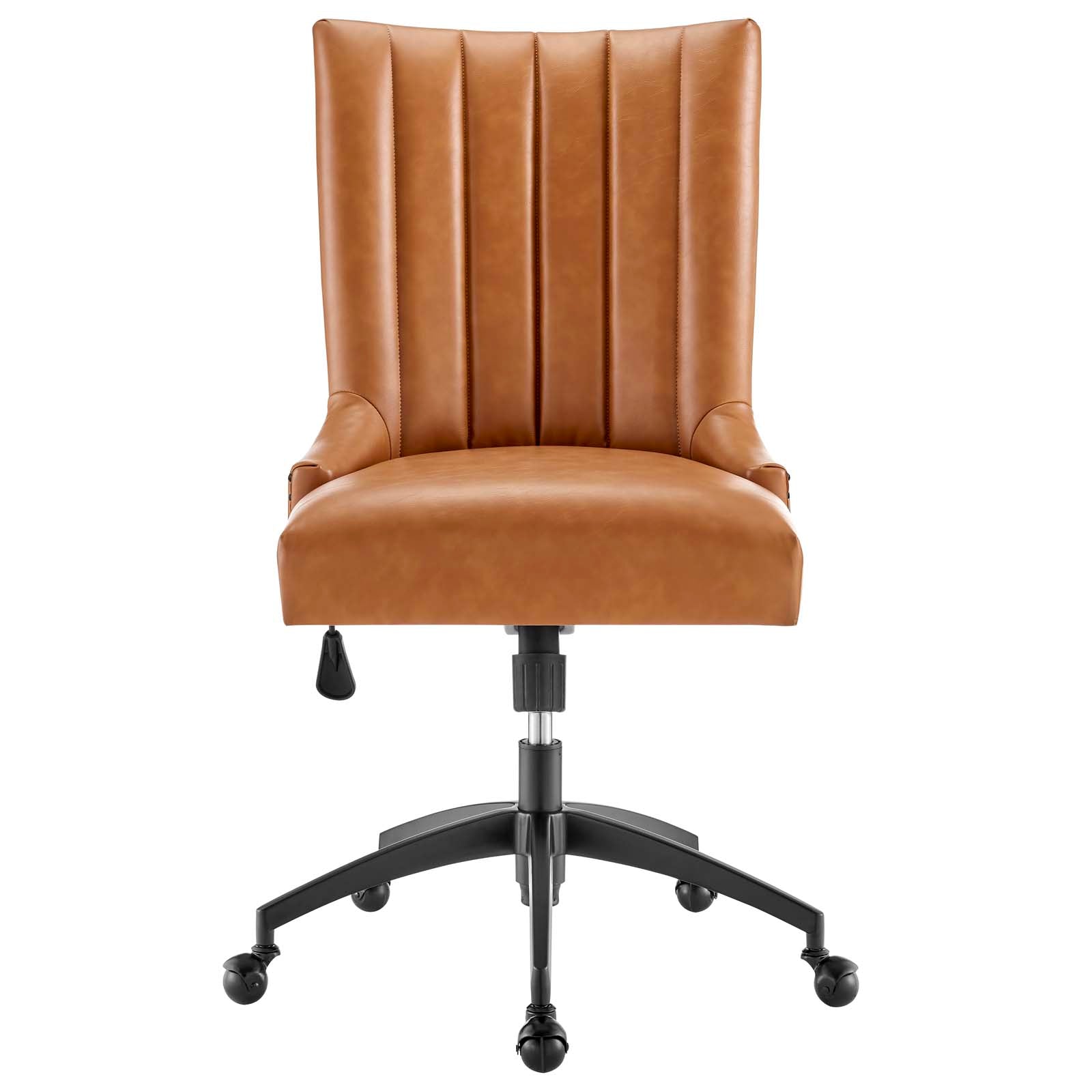 Modway Task Chairs - Empower Channel Tufted Vegan Leather Office Chair Black Tan