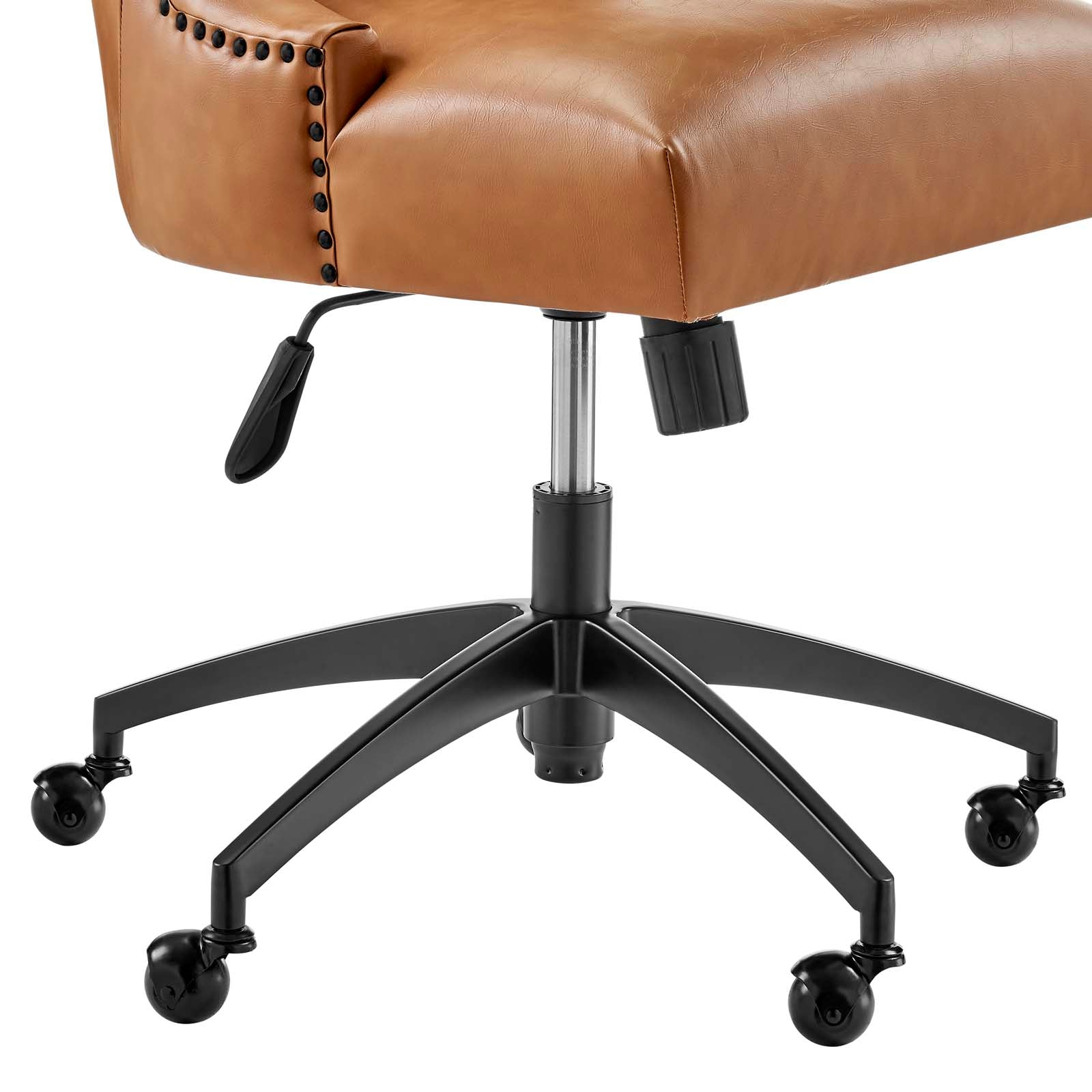 Modway Task Chairs - Empower Channel Tufted Vegan Leather Office Chair Black Tan