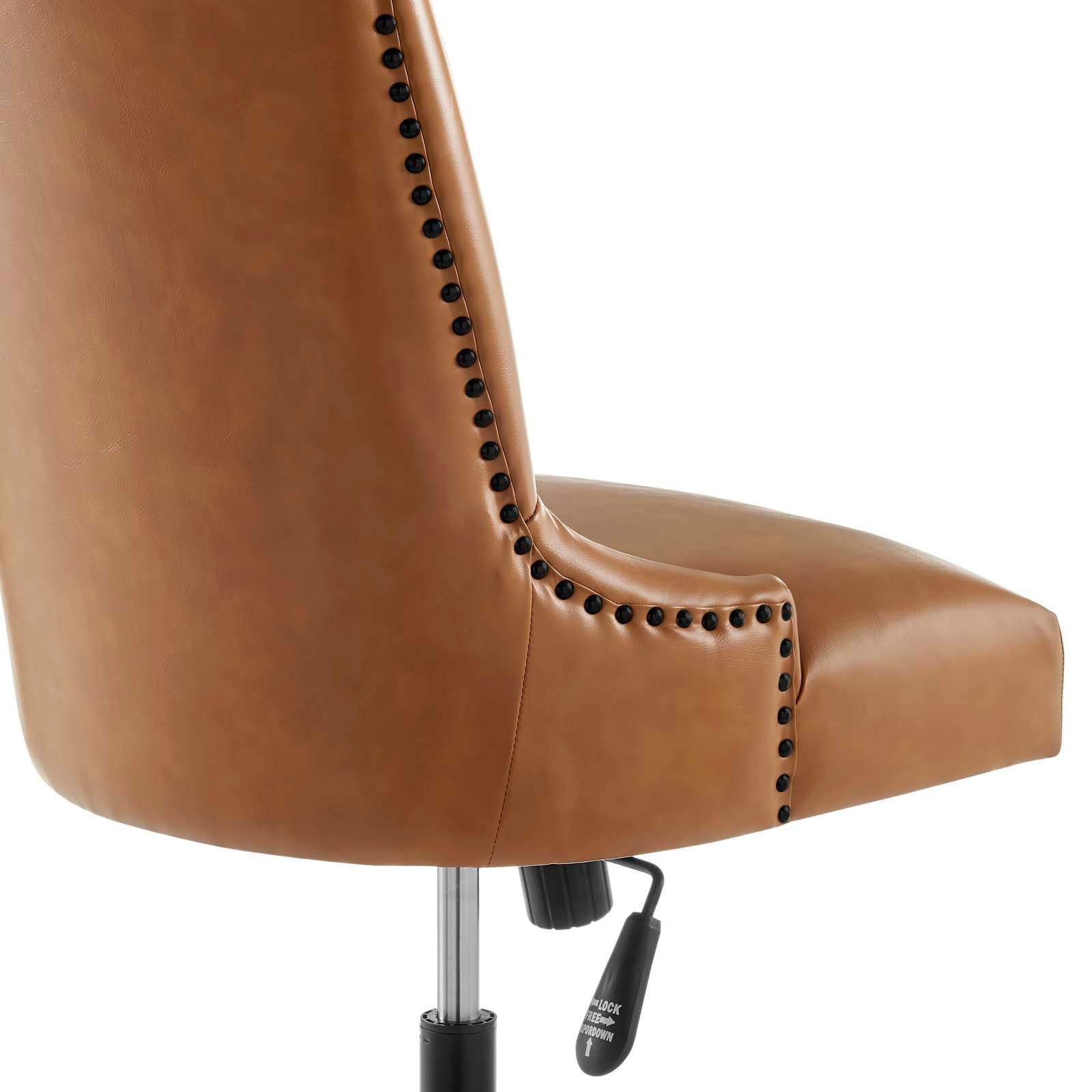 Modway Task Chairs - Empower Channel Tufted Vegan Leather Office Chair Black Tan