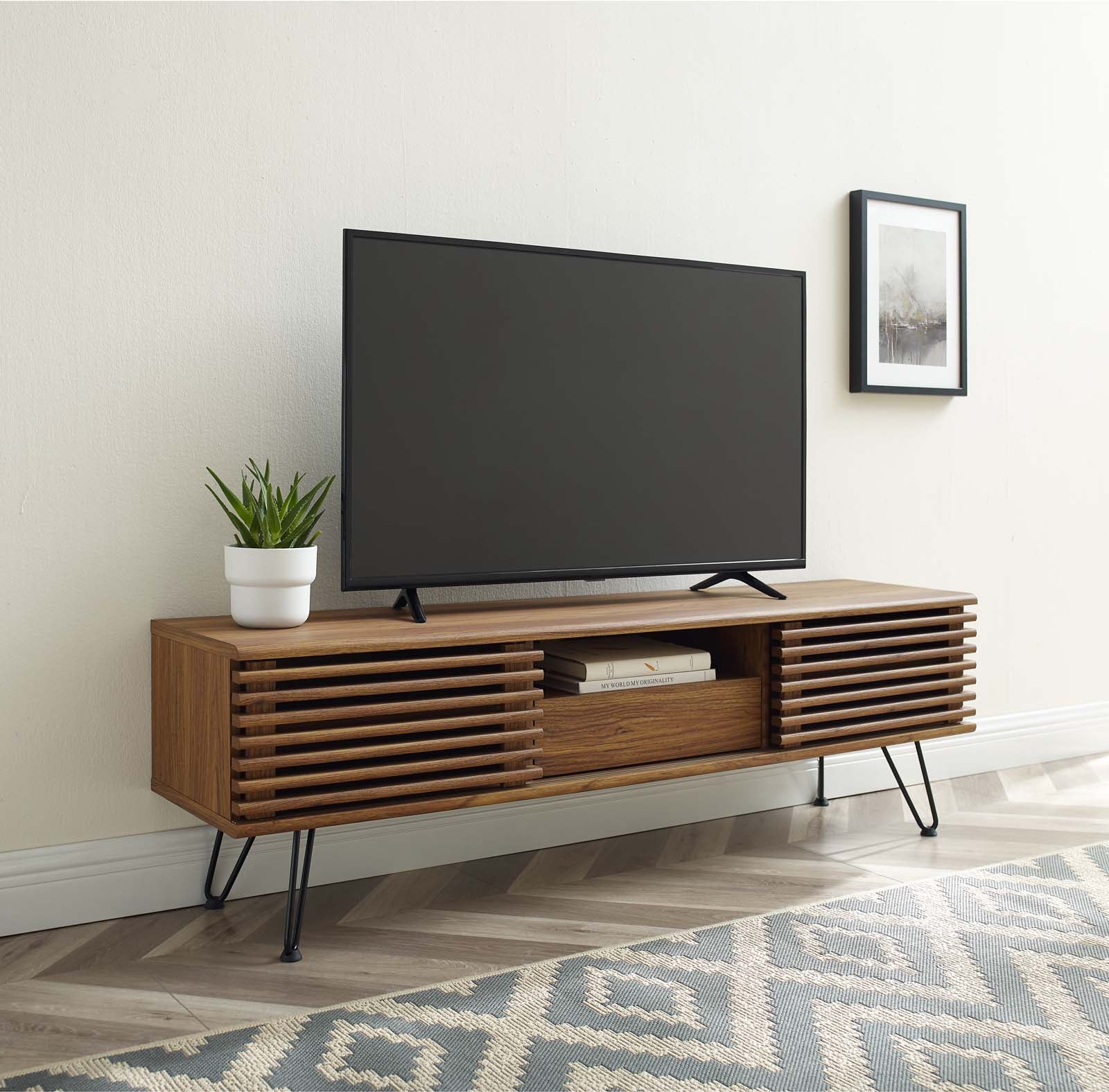 Modway TV & Media Units - Render 59" Media Console TV Stand Walnut