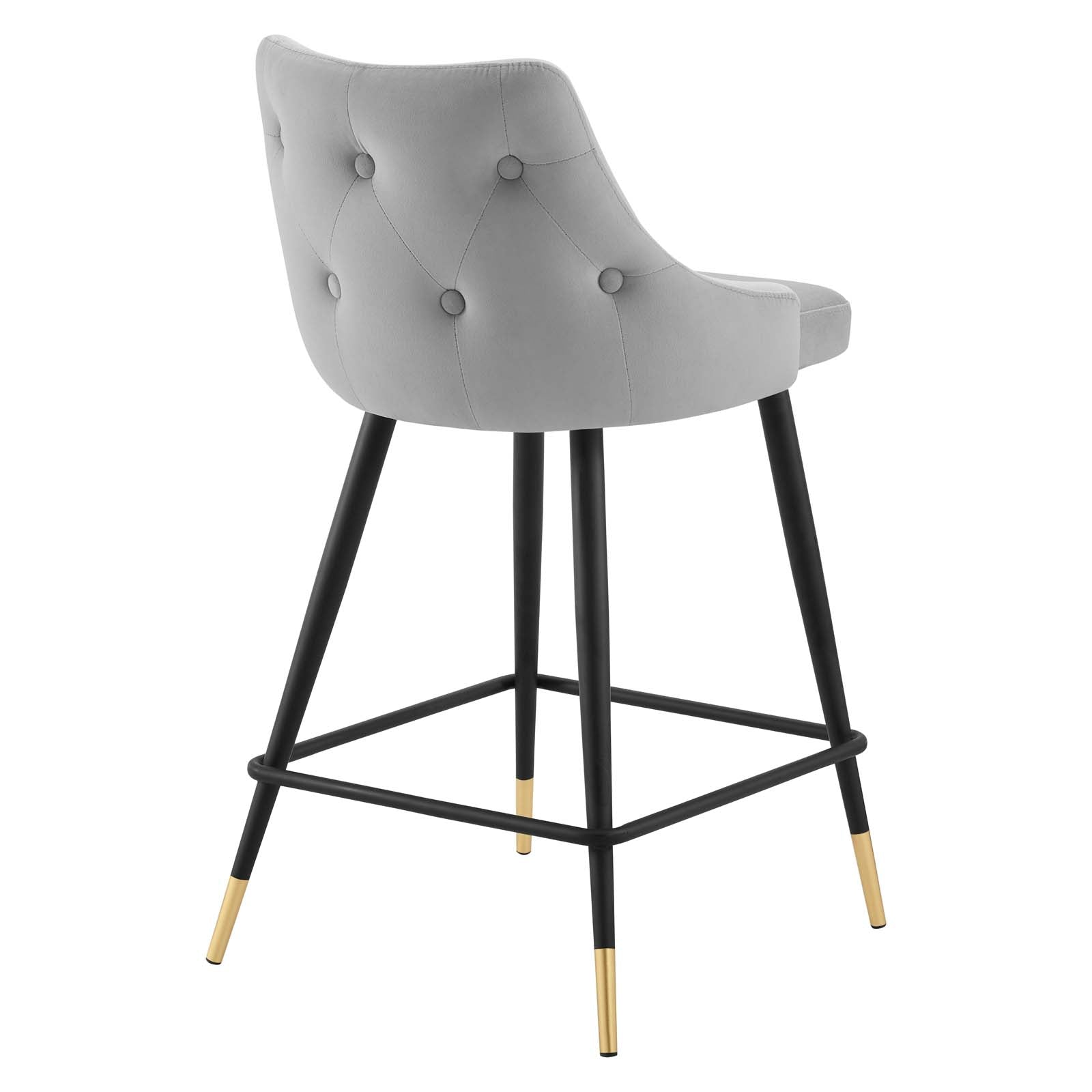 Modway Barstools - Adorn Performance Velvet Counter Stool Set of 2 Light Gray