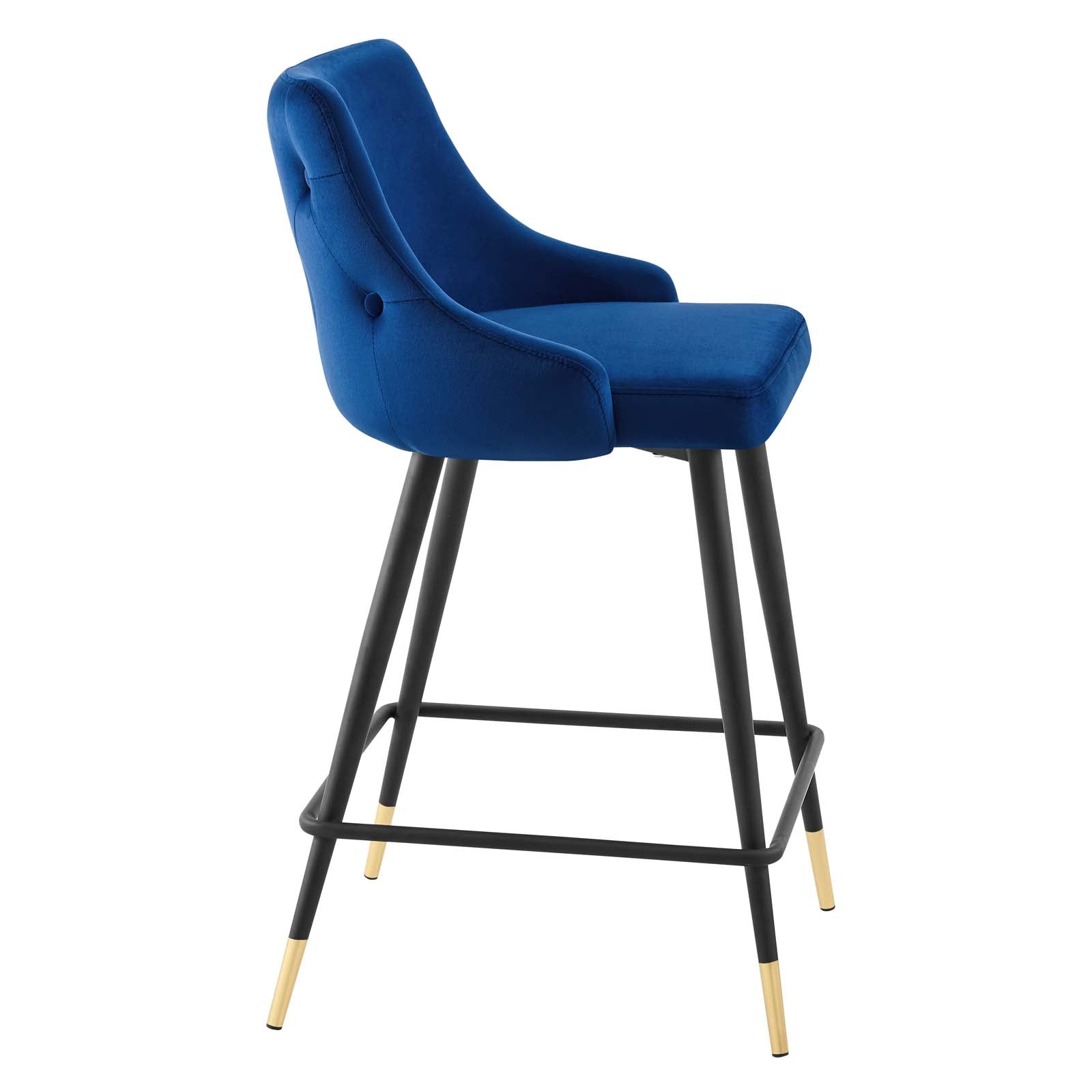 Modway Barstools - Adorn Performance Velvet Counter Stool Set of 2 Navy