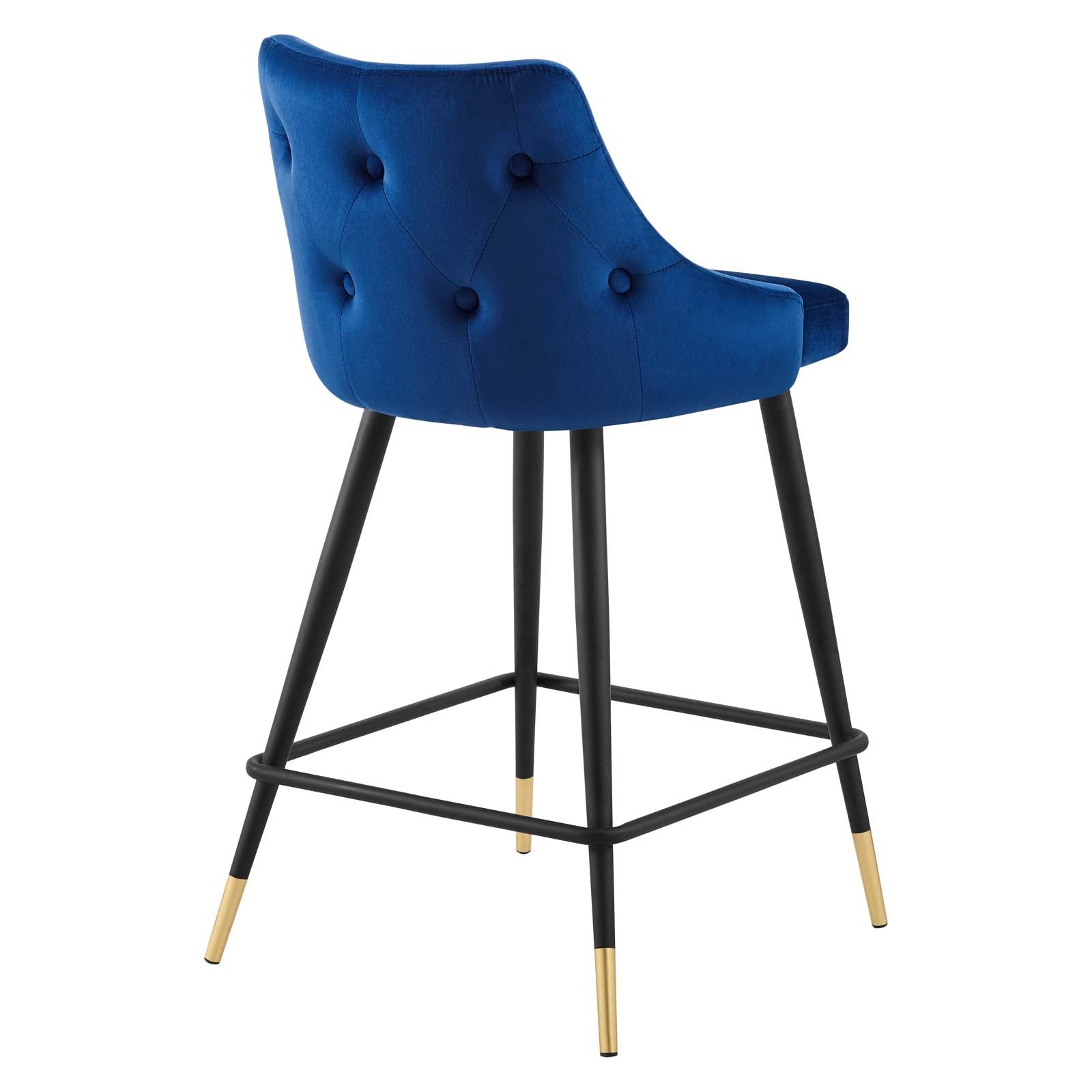 Modway Barstools - Adorn Performance Velvet Counter Stool Set of 2 Navy