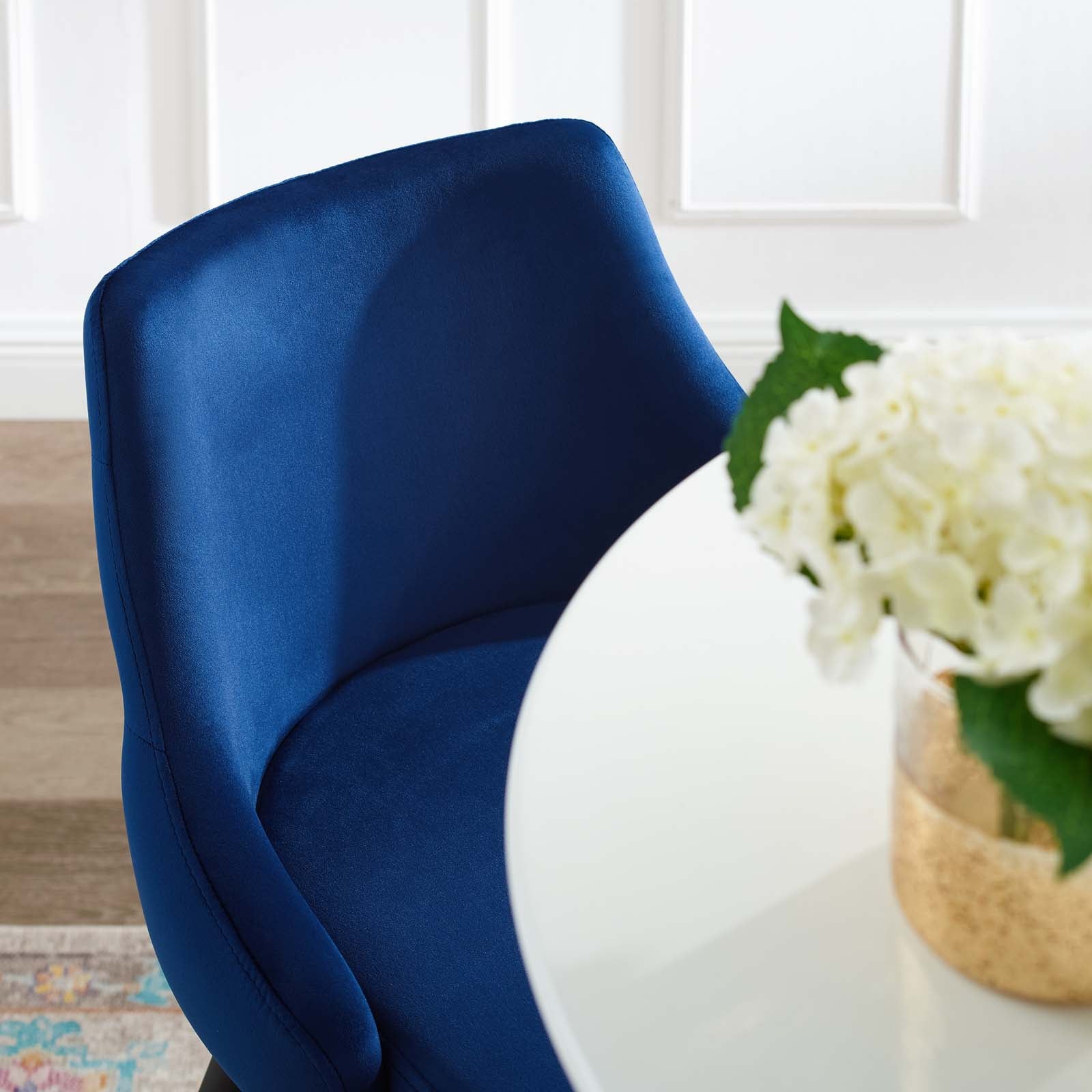 Modway Barstools - Adorn Performance Velvet Counter Stool Set of 2 Navy