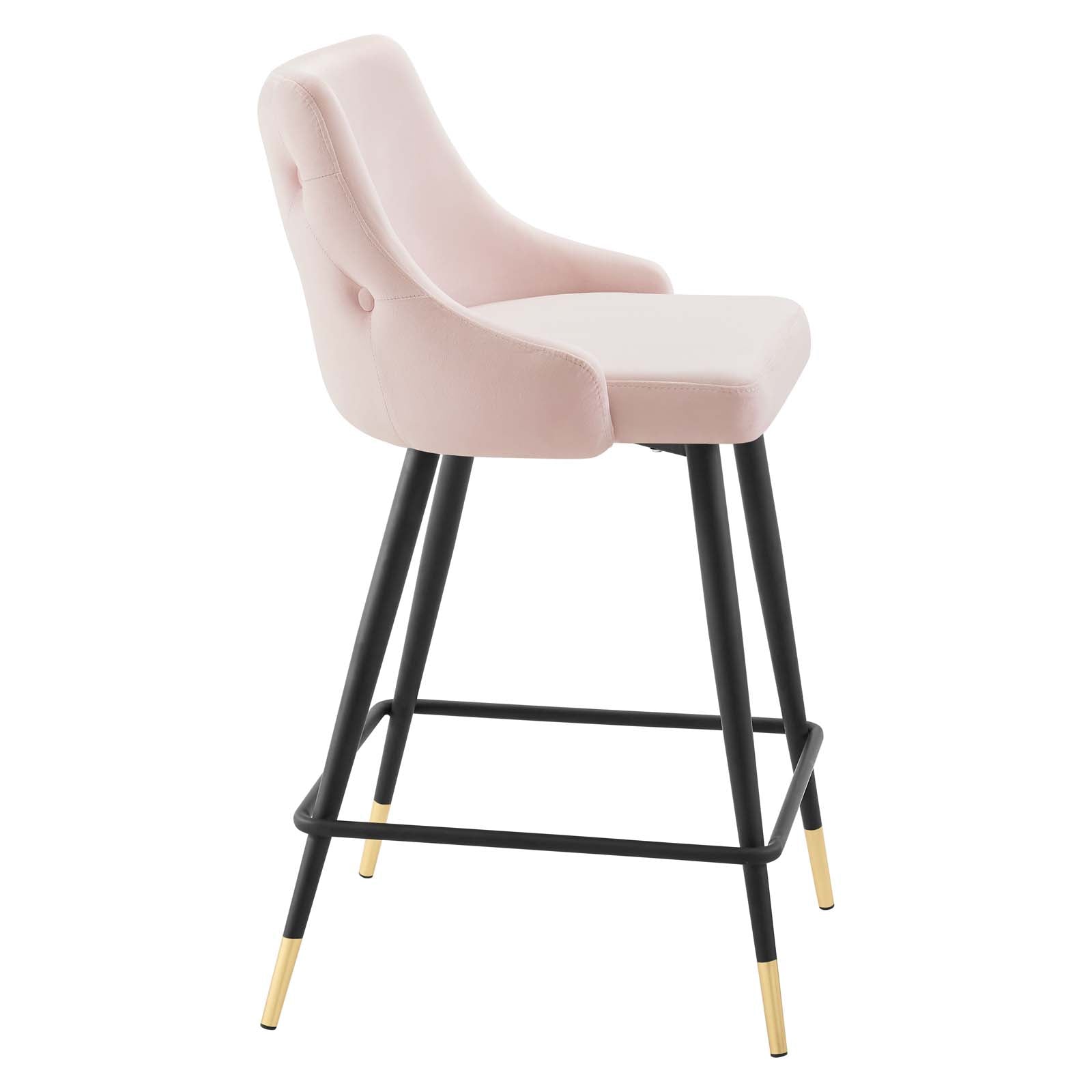 Modway Dining Chairs - Adorn Performance Velvet Counter Stool Pink (Set of 2)