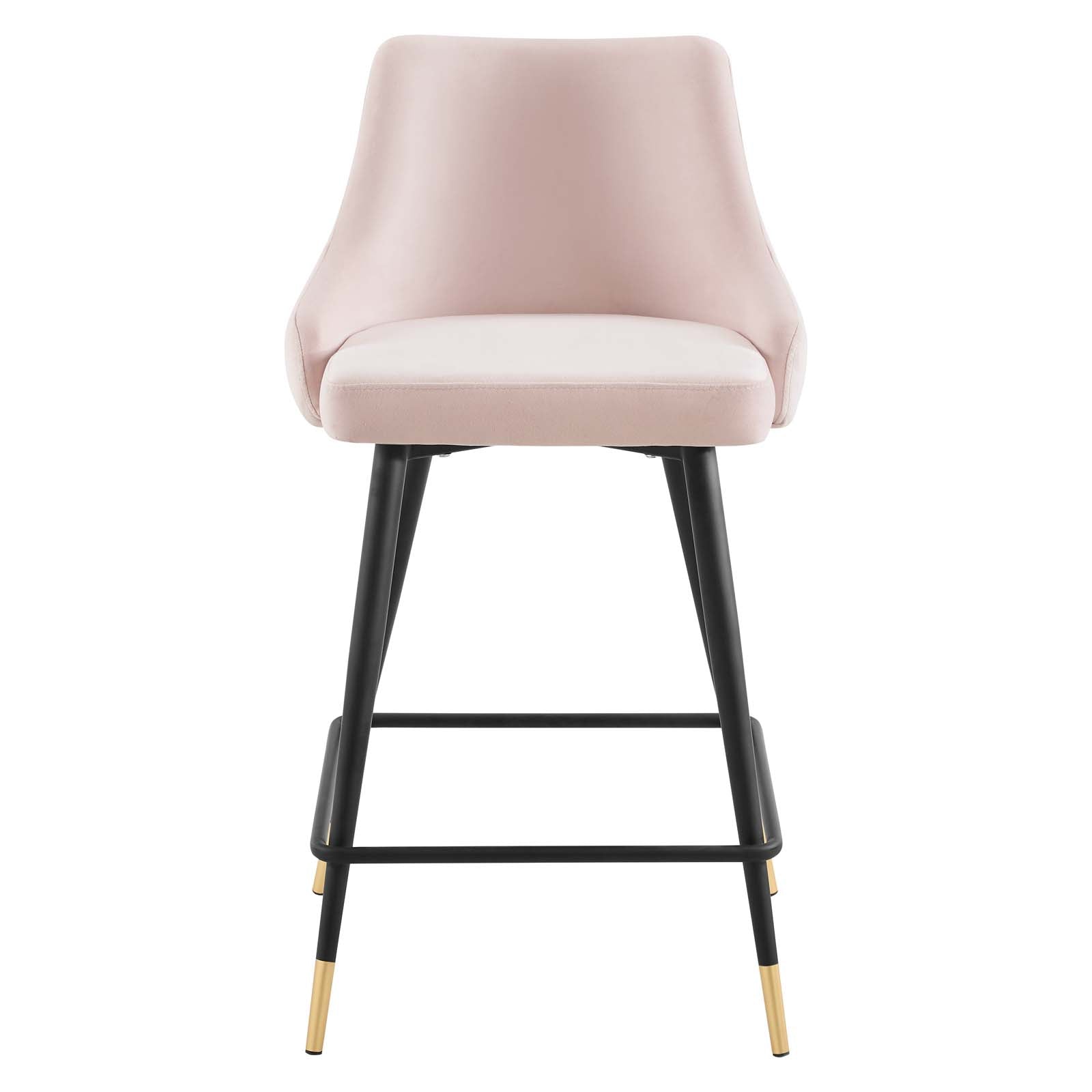 Modway Dining Chairs - Adorn Performance Velvet Counter Stool Pink (Set of 2)