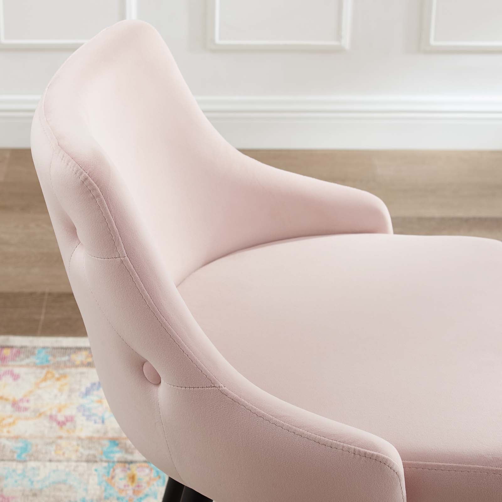 Modway Dining Chairs - Adorn Performance Velvet Counter Stool Pink (Set of 2)