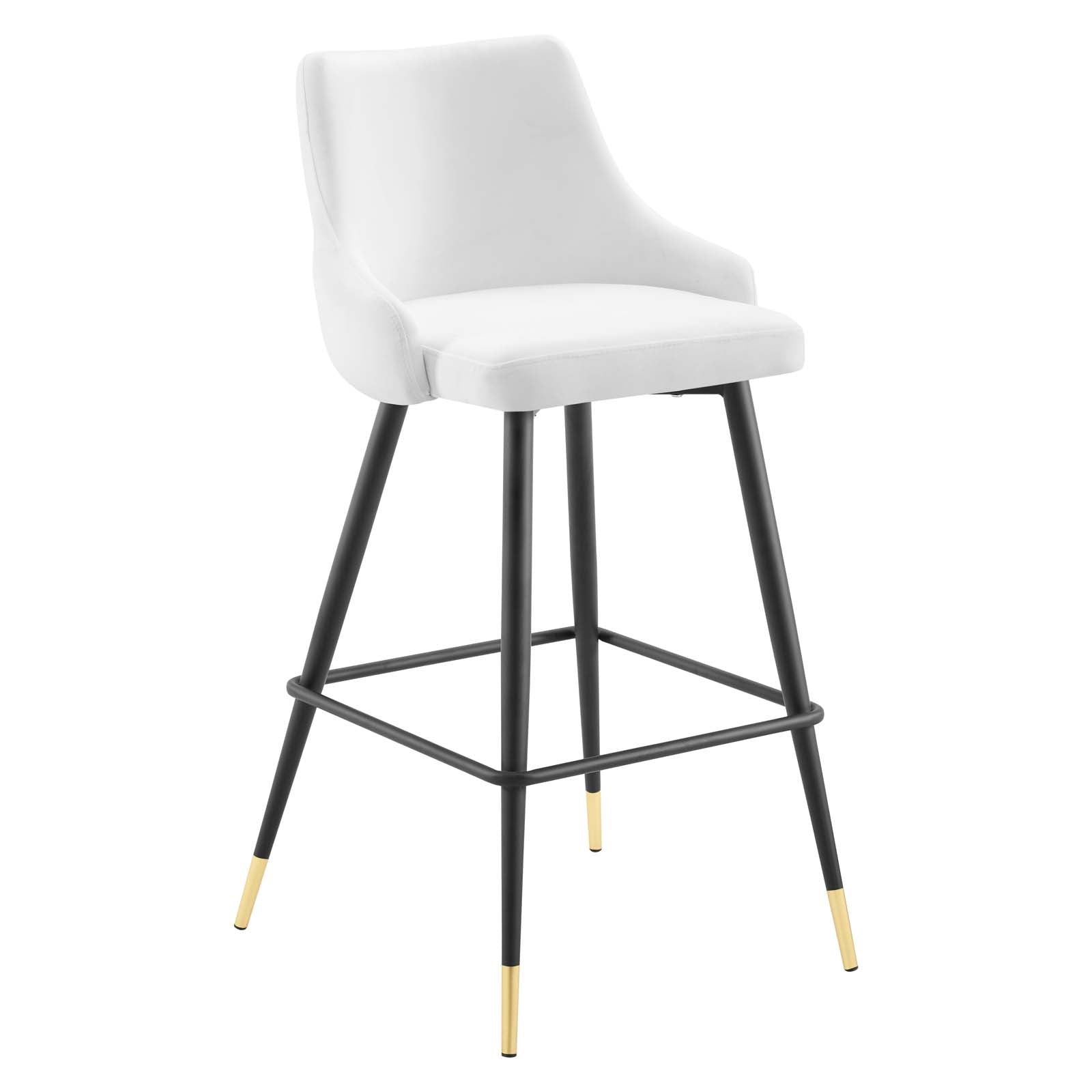 Modway Barstools - Adorn Performance Velvet Bar Stool Set of 2 White